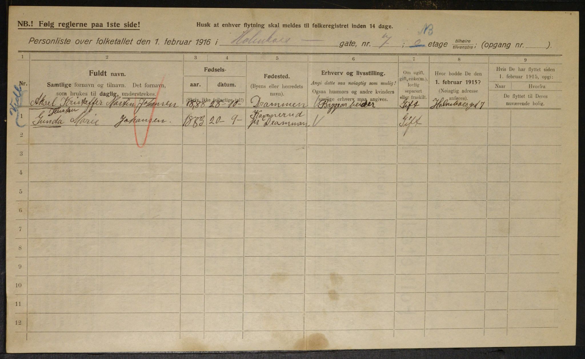 OBA, Municipal Census 1916 for Kristiania, 1916, p. 41480