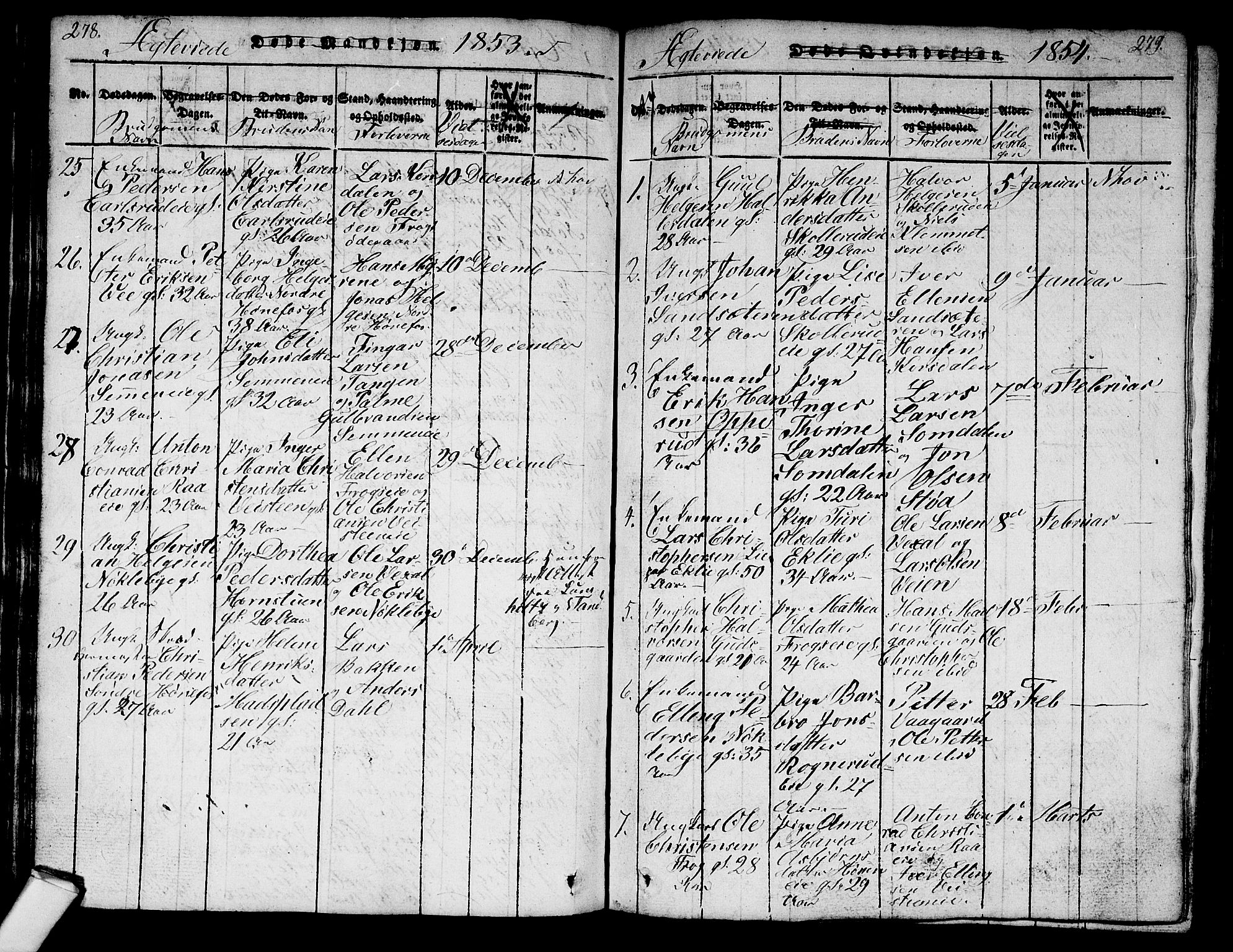 Norderhov kirkebøker, SAKO/A-237/G/Ga/L0003: Parish register (copy) no. I 3 /1, 1814-1876, p. 278-279