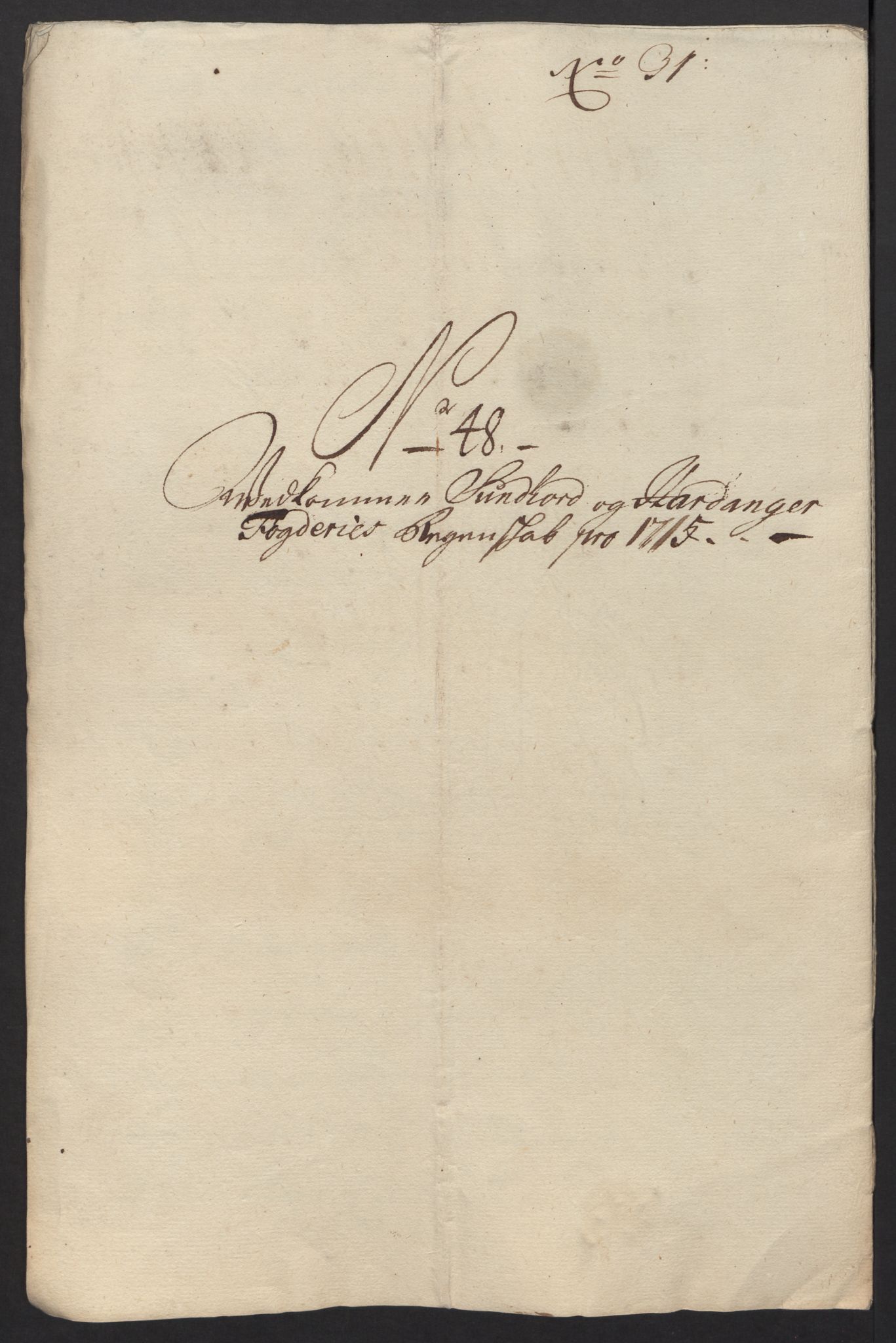 Rentekammeret inntil 1814, Reviderte regnskaper, Fogderegnskap, AV/RA-EA-4092/R48/L2991: Fogderegnskap Sunnhordland og Hardanger, 1715, p. 375