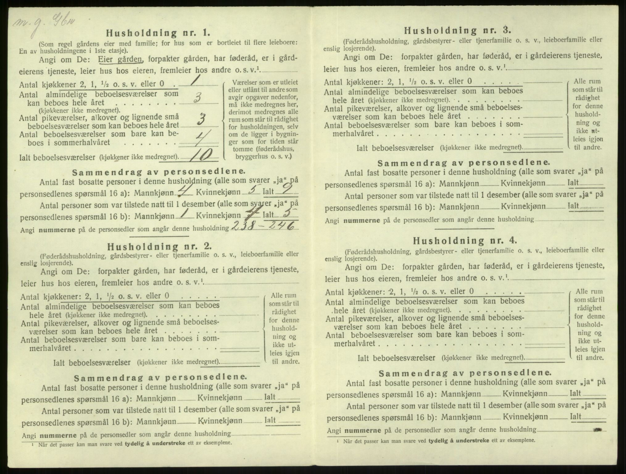 SAB, 1920 census for Gulen, 1920, p. 465