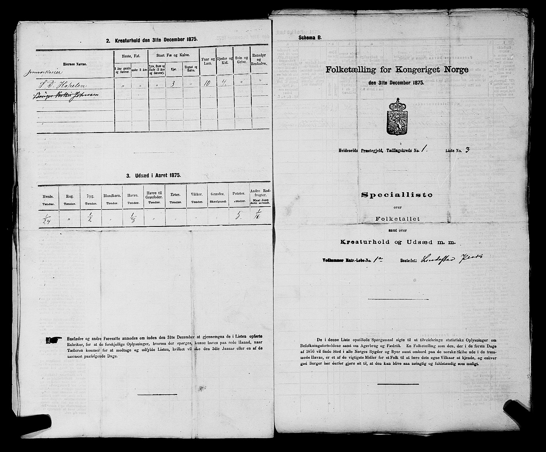 SAKO, 1875 census for 0829P Kviteseid, 1875, p. 63