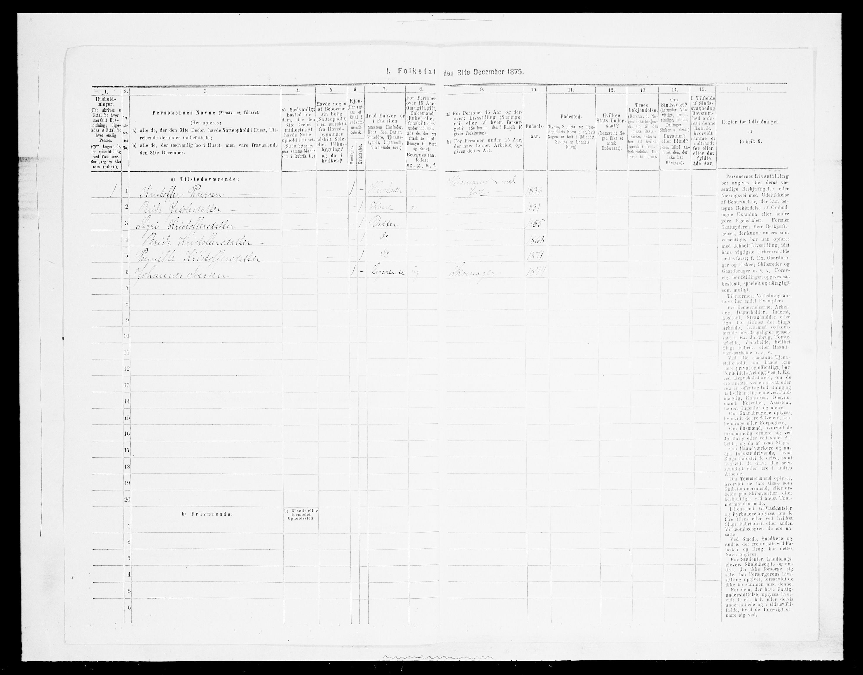 SAH, 1875 census for 0511P Dovre, 1875, p. 303