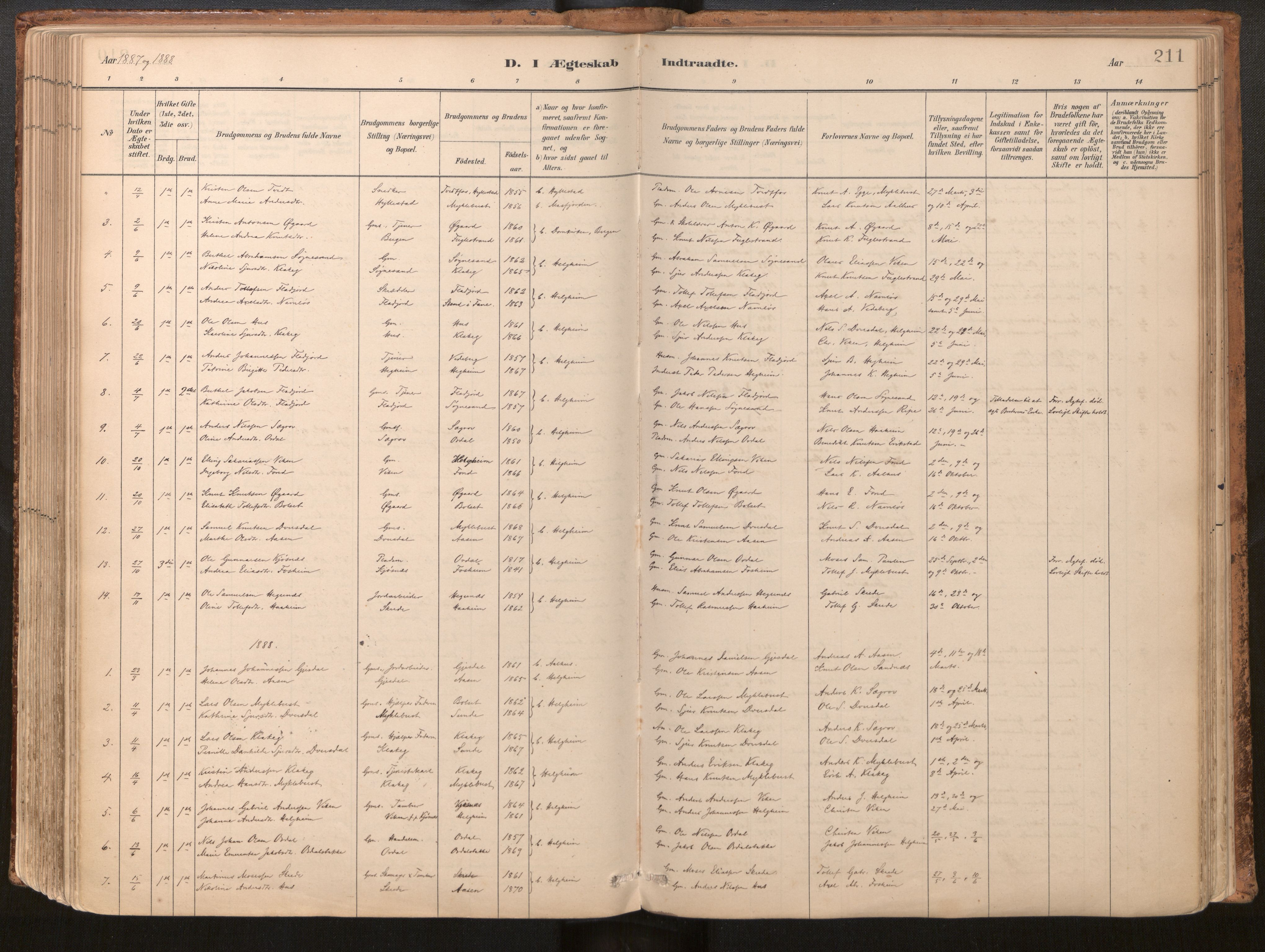 Jølster sokneprestembete, SAB/A-80701/H/Haa/Haac/L0001: Parish register (official) no. C 1, 1882-1928, p. 211