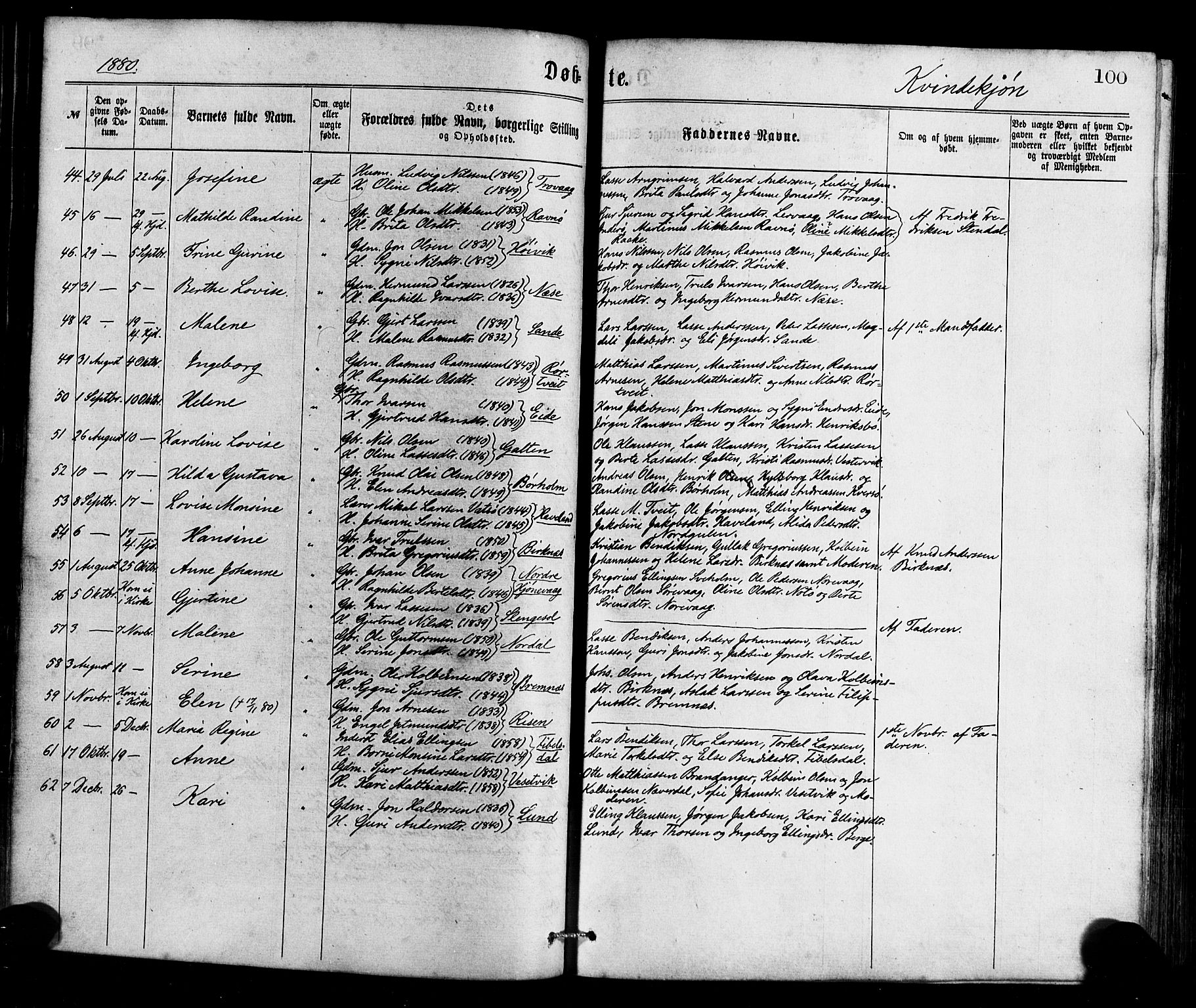 Gulen sokneprestembete, AV/SAB-A-80201/H/Haa/Haaa/L0023: Parish register (official) no. A 23, 1870-1880, p. 100