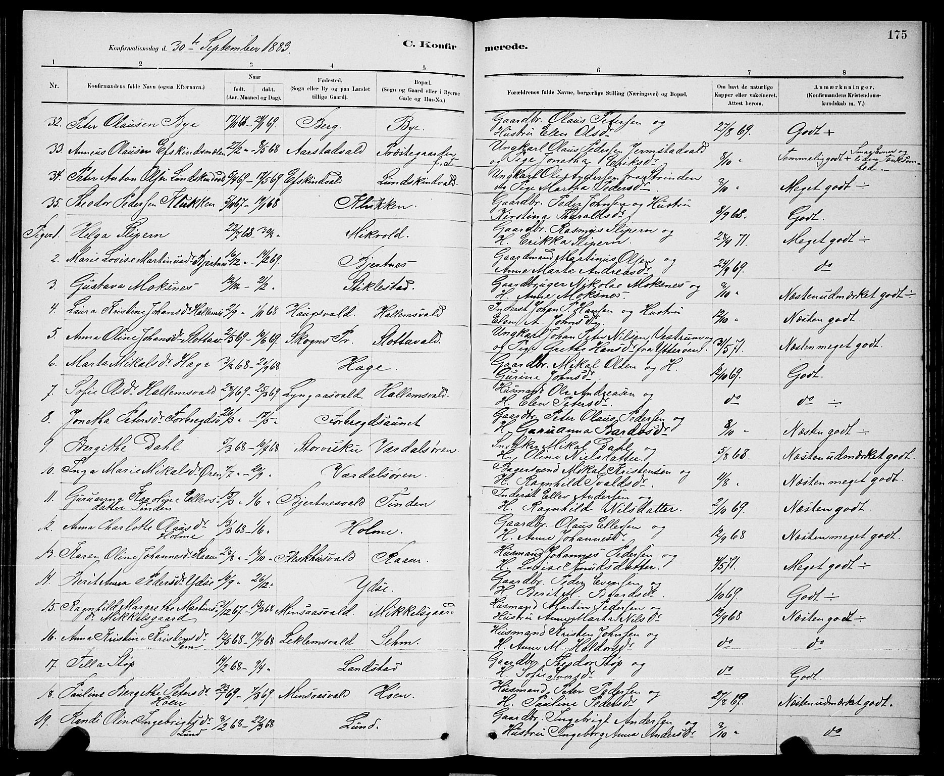 Ministerialprotokoller, klokkerbøker og fødselsregistre - Nord-Trøndelag, AV/SAT-A-1458/723/L0256: Parish register (copy) no. 723C04, 1879-1890, p. 175