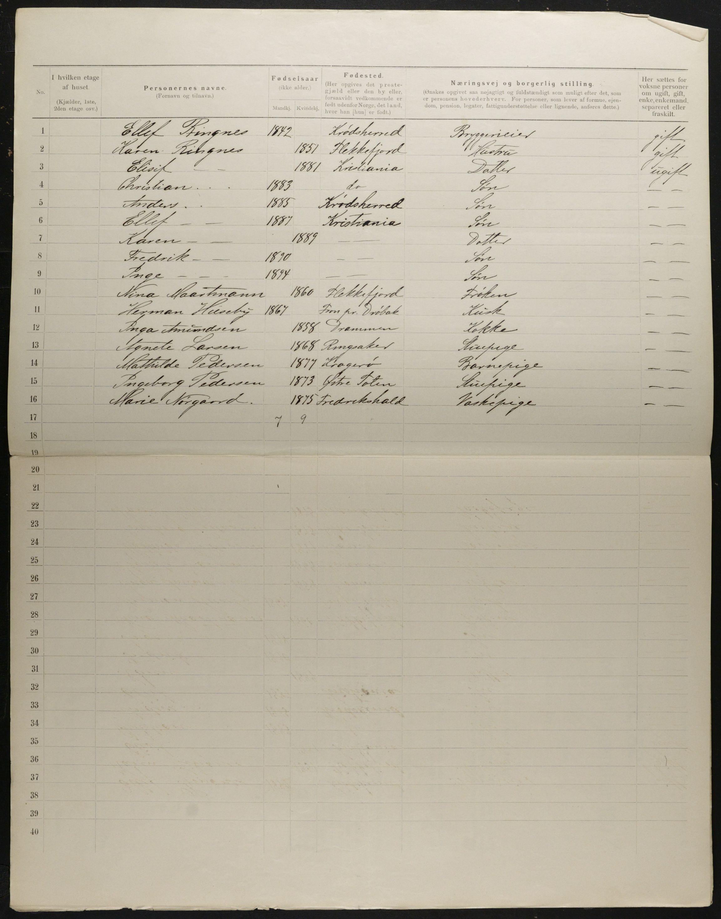 OBA, Municipal Census 1901 for Kristiania, 1901, p. 2151