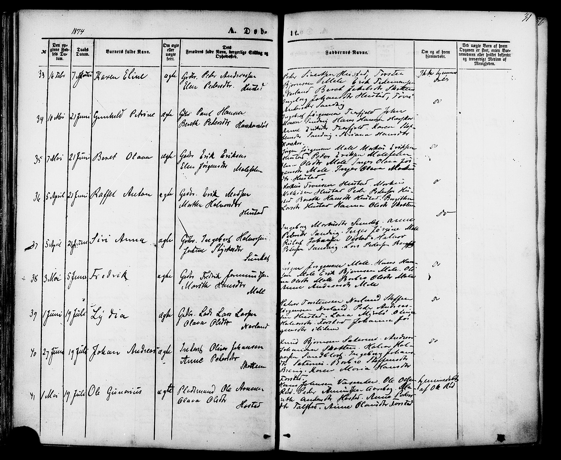 Ministerialprotokoller, klokkerbøker og fødselsregistre - Møre og Romsdal, AV/SAT-A-1454/566/L0768: Parish register (official) no. 566A07, 1869-1881, p. 31