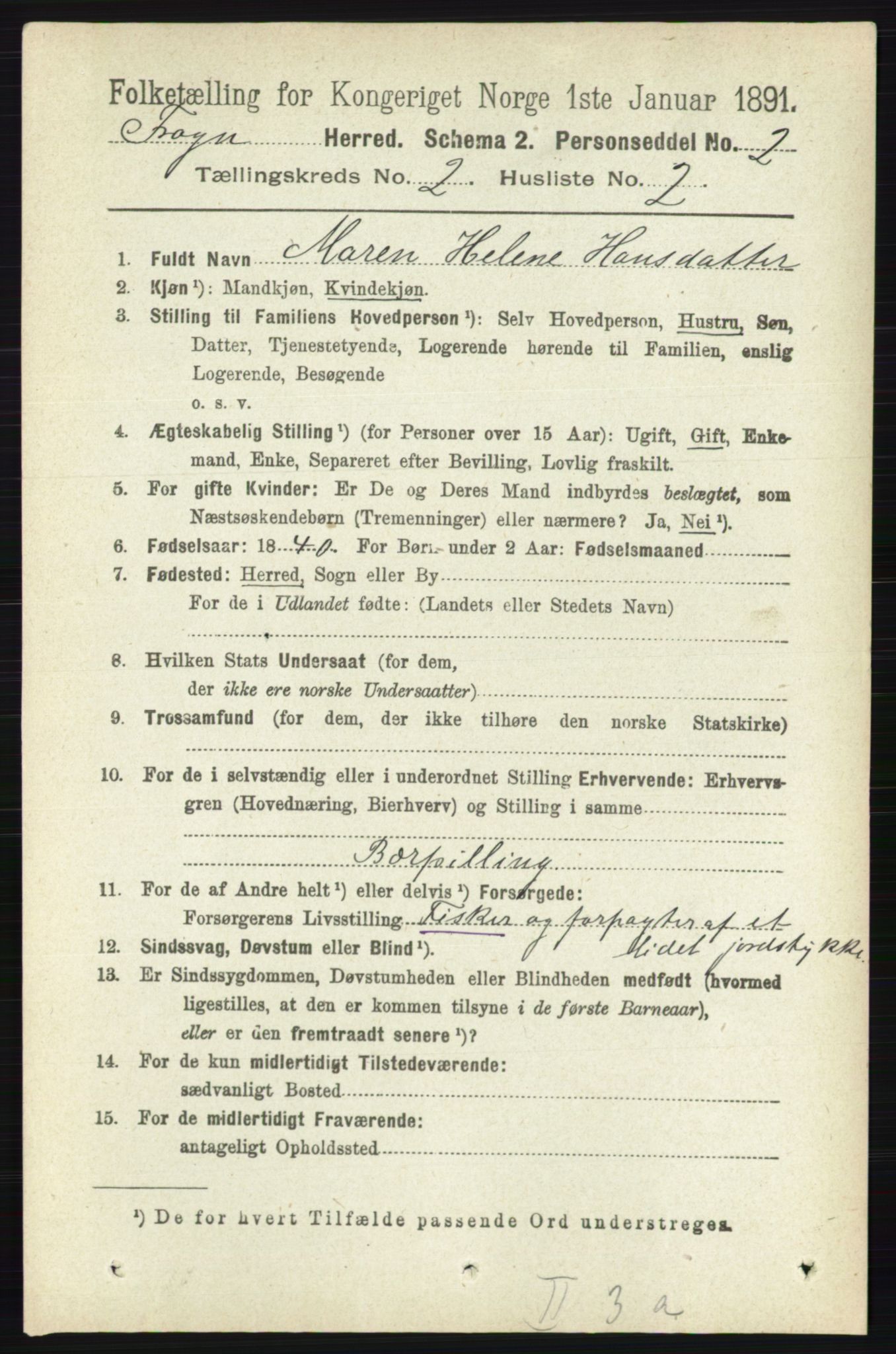 RA, 1891 census for 0215 Frogn, 1891, p. 1271