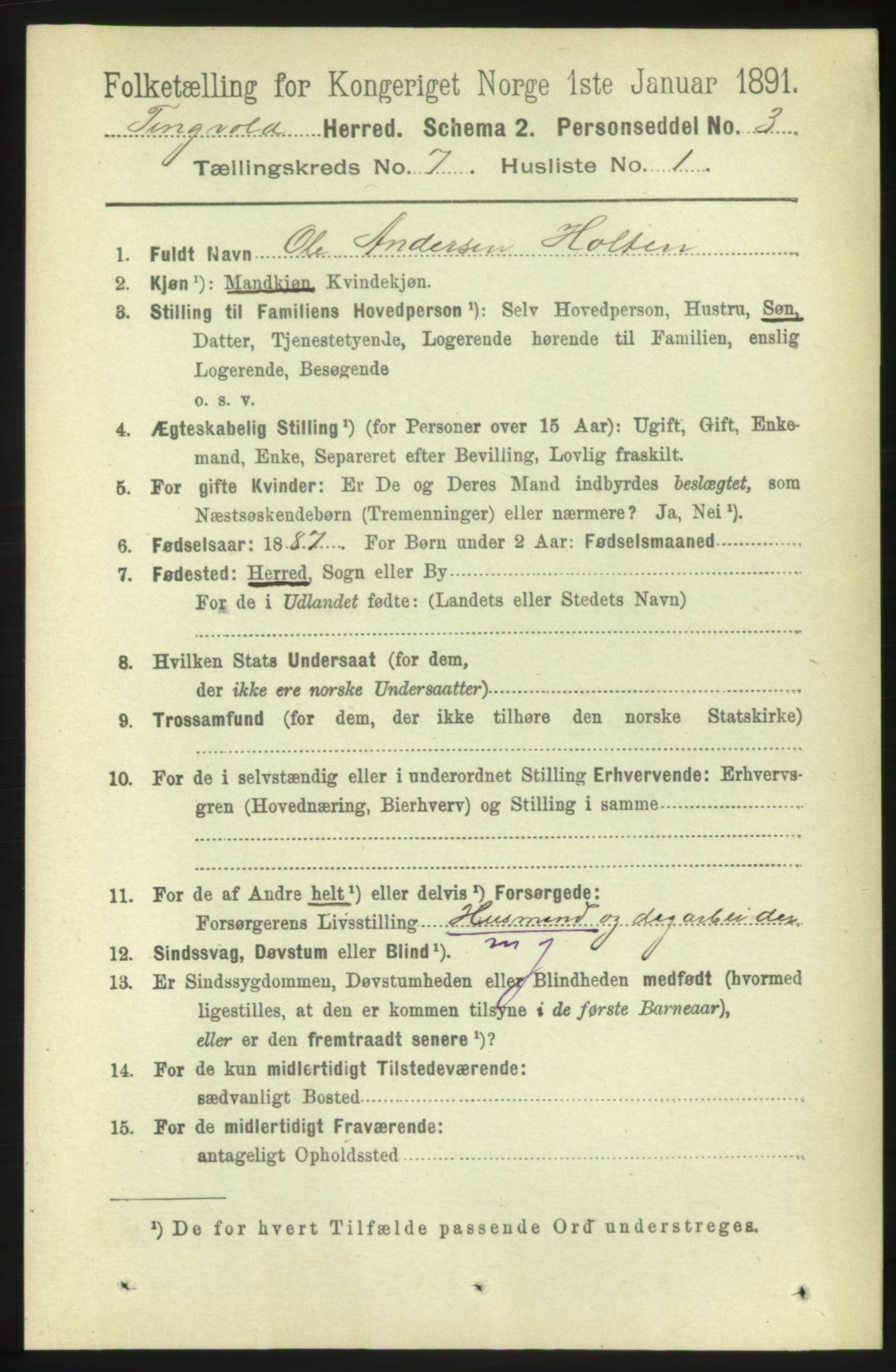 RA, 1891 census for 1560 Tingvoll, 1891, p. 2904