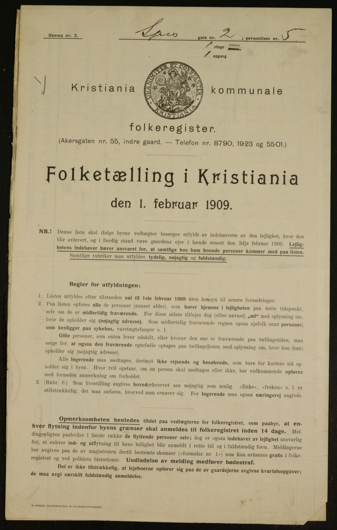 OBA, Municipal Census 1909 for Kristiania, 1909, p. 81152