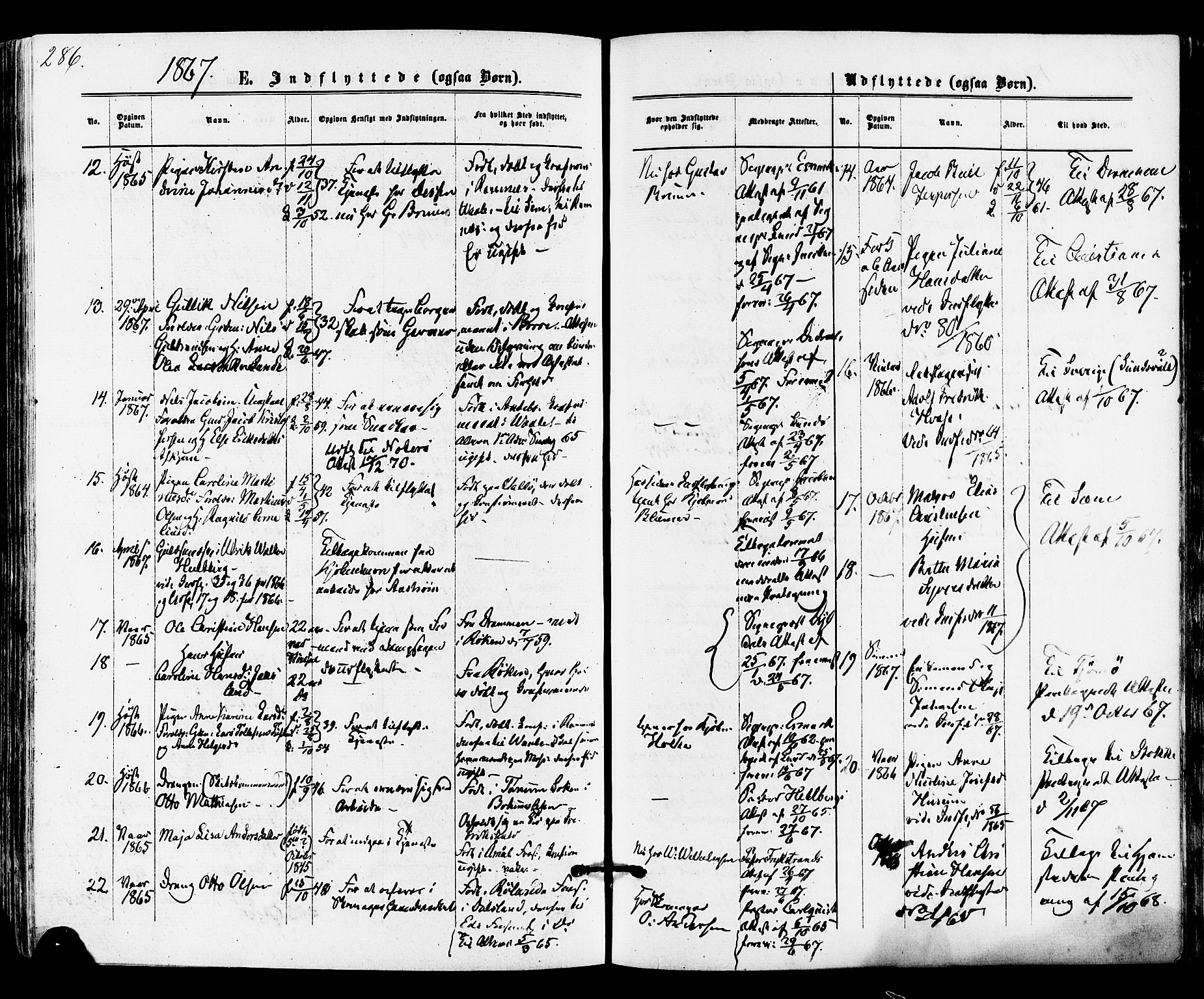 Tønsberg kirkebøker, SAKO/A-330/F/Fa/L0009: Parish register (official) no. I 9, 1865-1873, p. 286