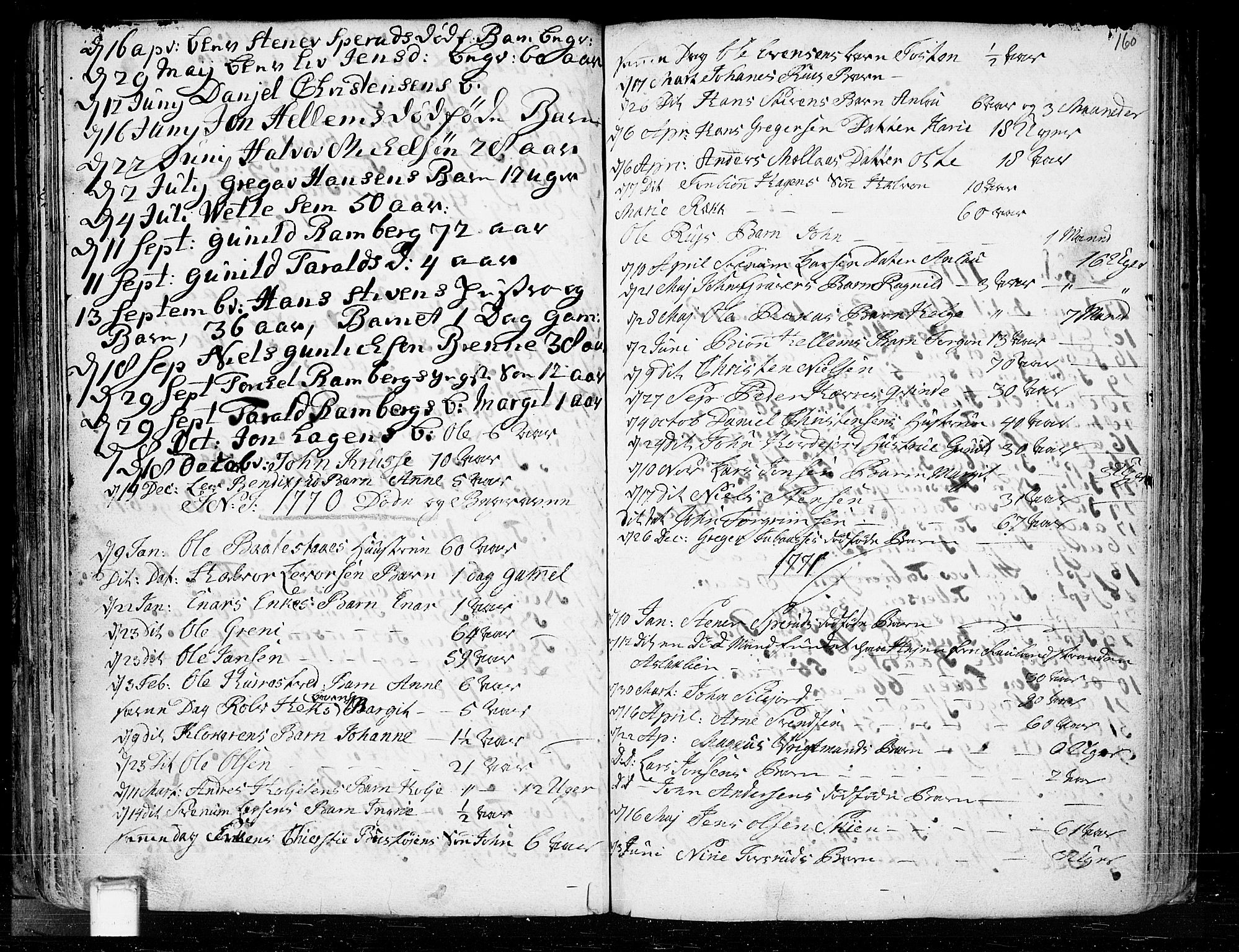 Heddal kirkebøker, SAKO/A-268/F/Fa/L0003: Parish register (official) no. I 3, 1723-1783, p. 160