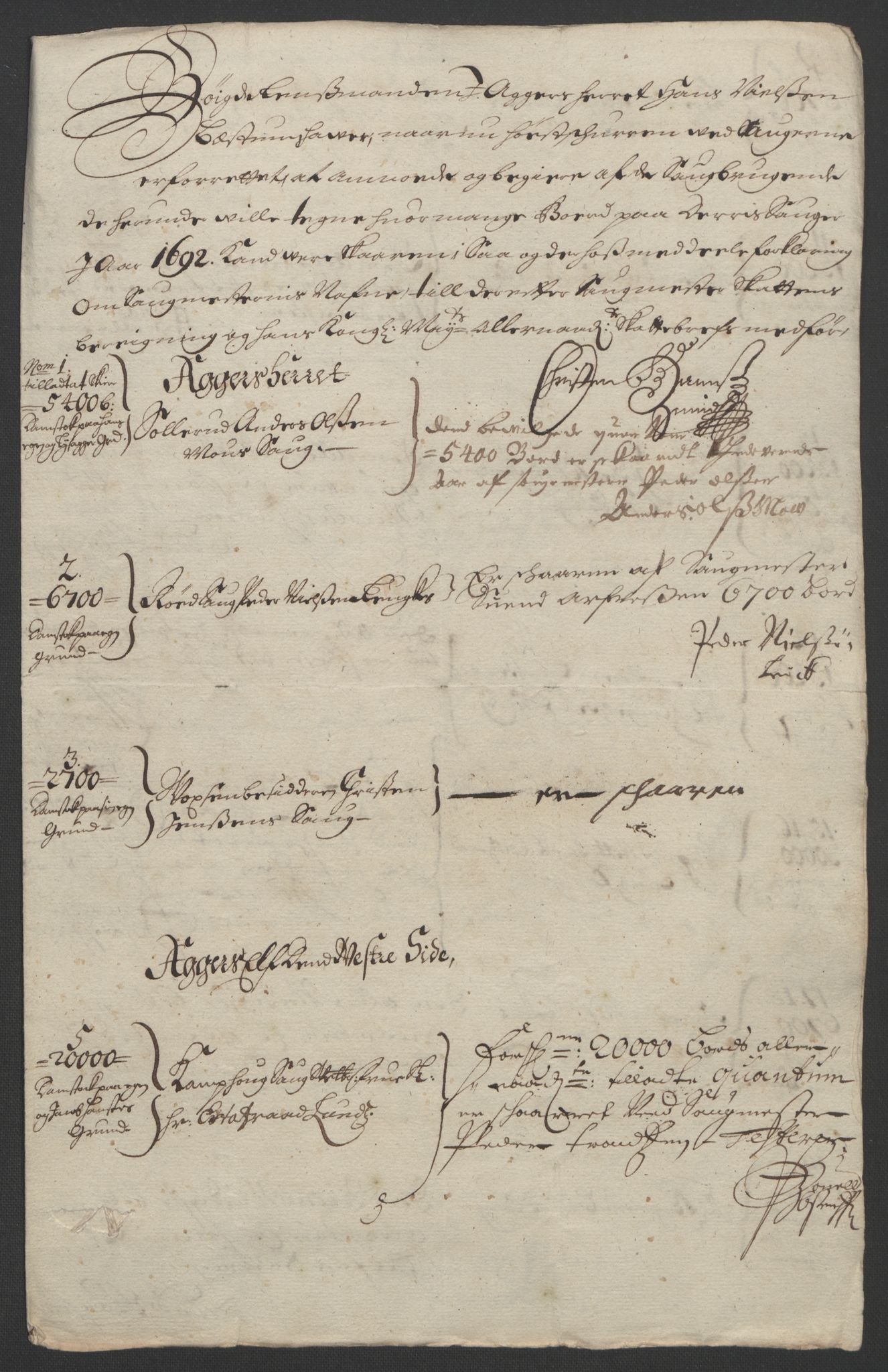 Rentekammeret inntil 1814, Reviderte regnskaper, Fogderegnskap, AV/RA-EA-4092/R08/L0426: Fogderegnskap Aker, 1692-1693, p. 103