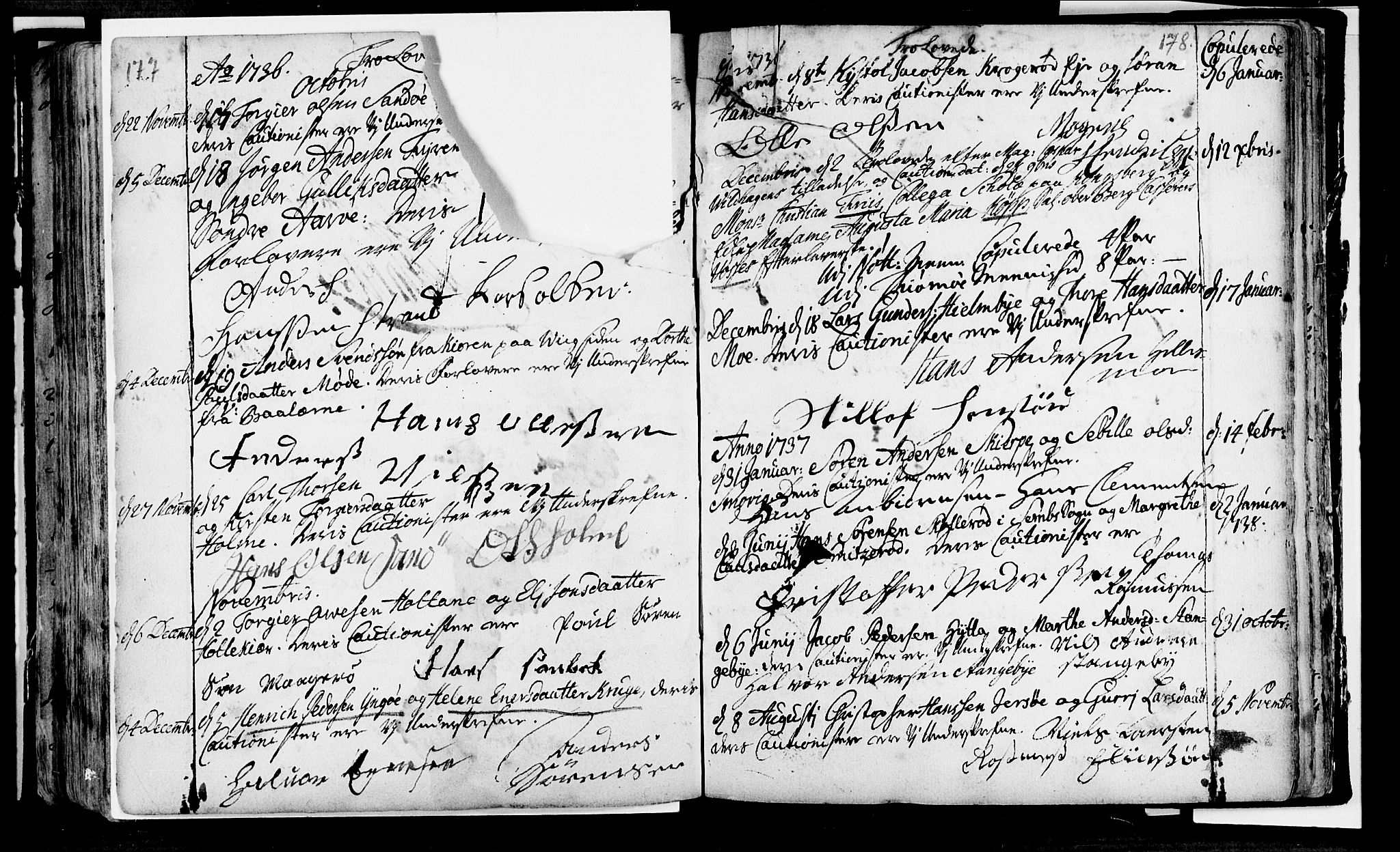 Nøtterøy kirkebøker, SAKO/A-354/F/Fa/L0001: Parish register (official) no. I 1, 1686-1738, p. 177-178