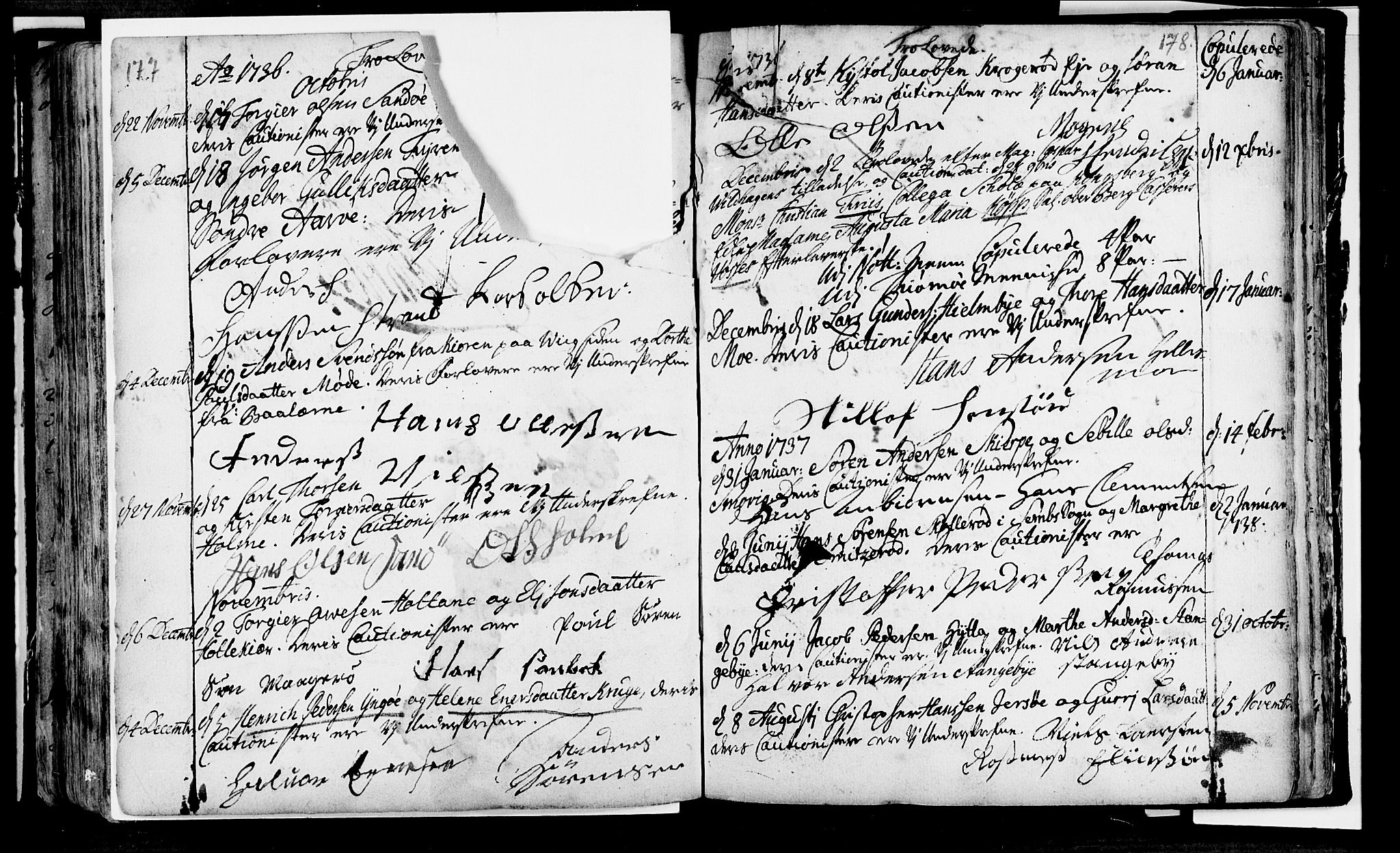 Nøtterøy kirkebøker, AV/SAKO-A-354/F/Fa/L0001: Parish register (official) no. I 1, 1686-1738, p. 177-178