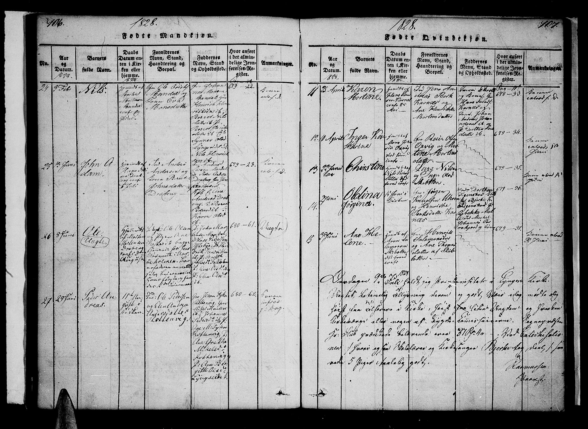 Lyngen sokneprestembete, AV/SATØ-S-1289/H/He/Hea/L0003kirke: Parish register (official) no. 3, 1822-1838, p. 106-107