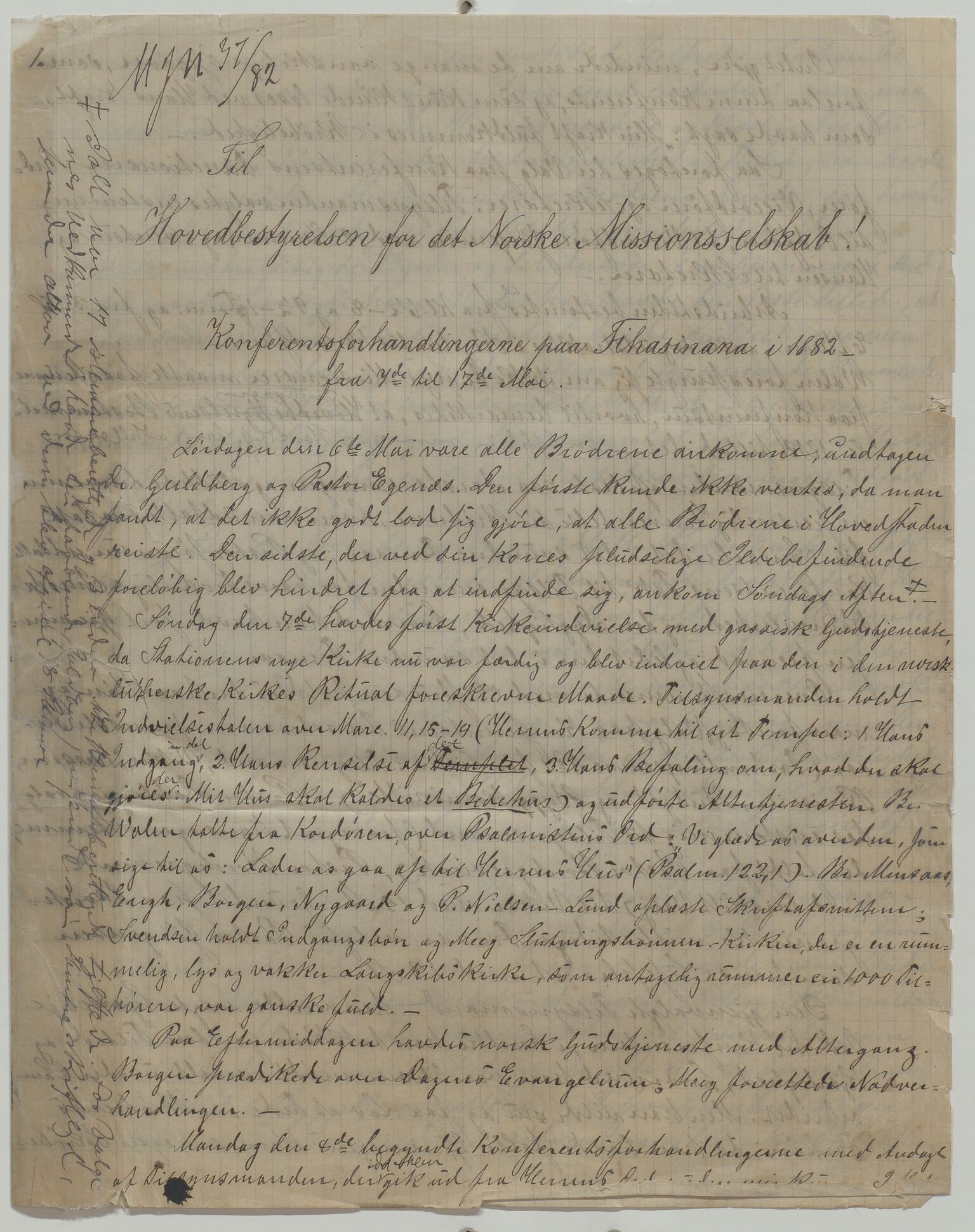 Det Norske Misjonsselskap - hovedadministrasjonen, VID/MA-A-1045/D/Da/Daa/L0036/0001: Konferansereferat og årsberetninger / Konferansereferat fra Madagaskar Innland., 1882