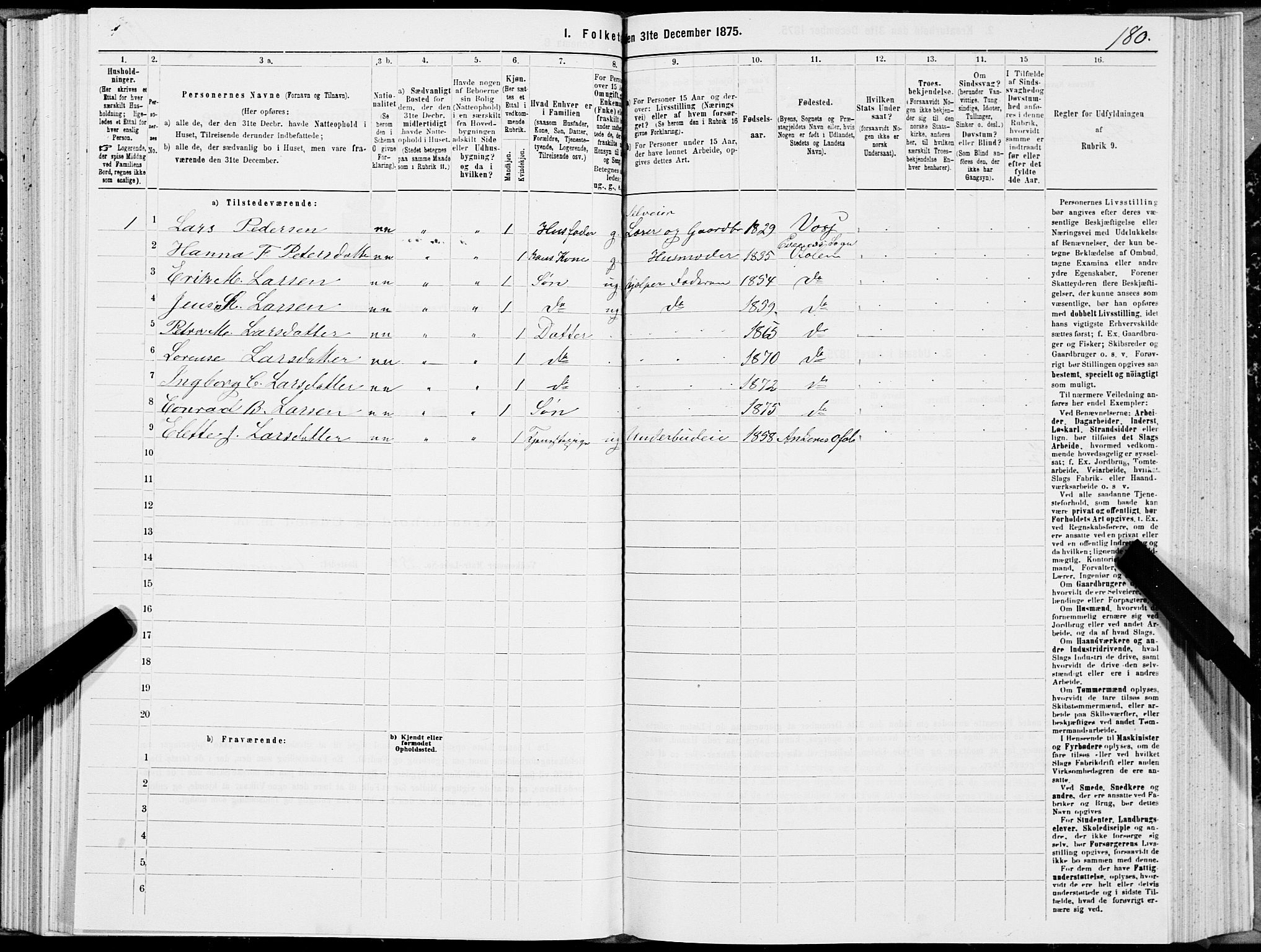 SAT, 1875 census for 1853P Ofoten, 1875, p. 1180