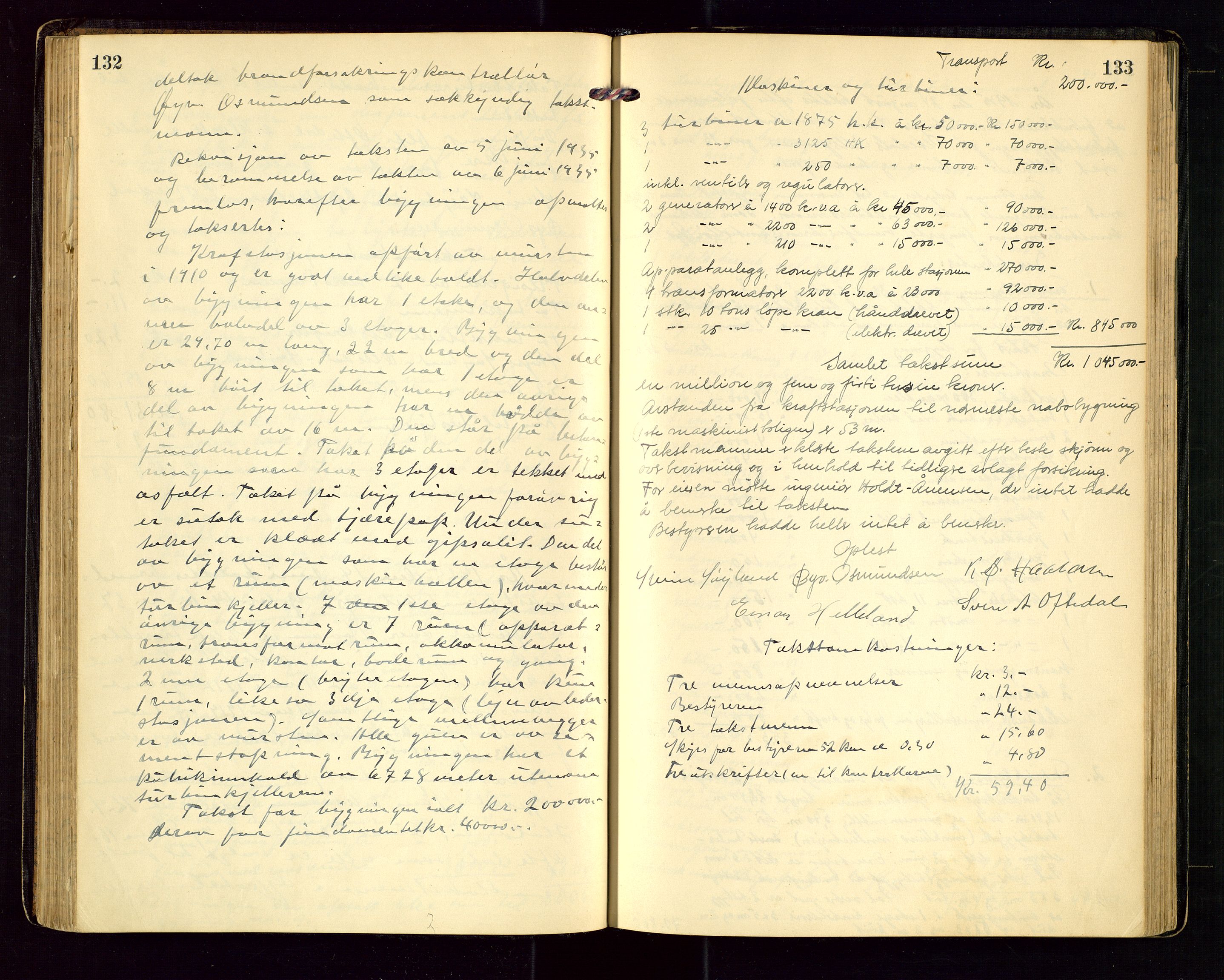 Gjesdal lensmannskontor, AV/SAST-A-100441/Go/L0003: Branntakstprotokoll, 1921-1944, p. 132-133