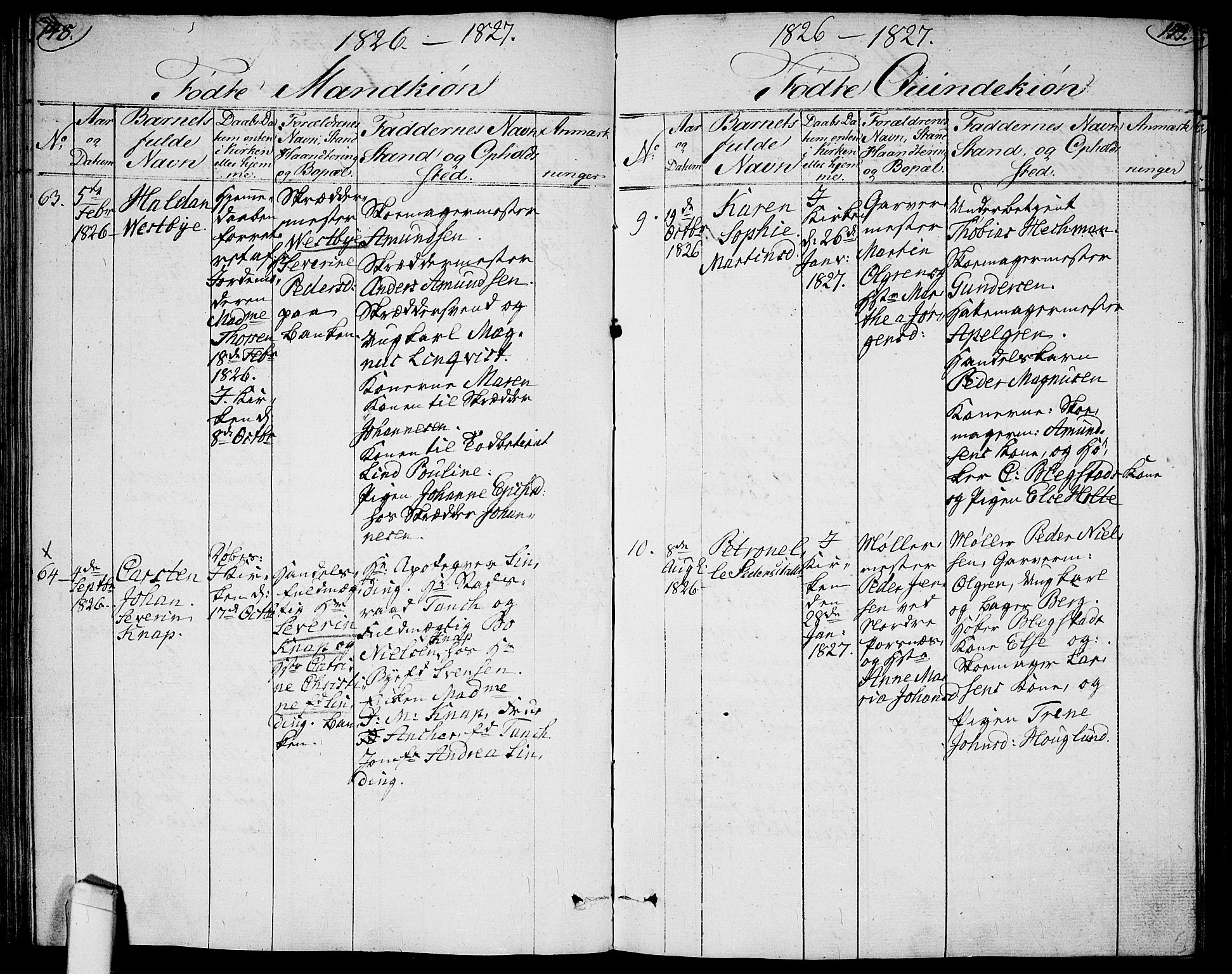 Halden prestekontor Kirkebøker, AV/SAO-A-10909/G/Ga/L0002: Parish register (copy) no. 2, 1821-1834, p. 148-149