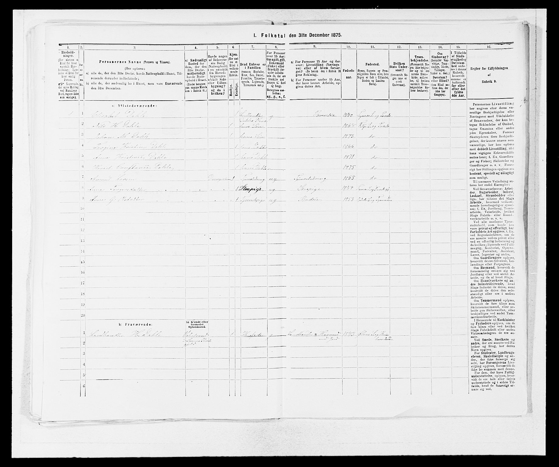 SAB, 1875 census for 1222P Fitjar, 1875, p. 818