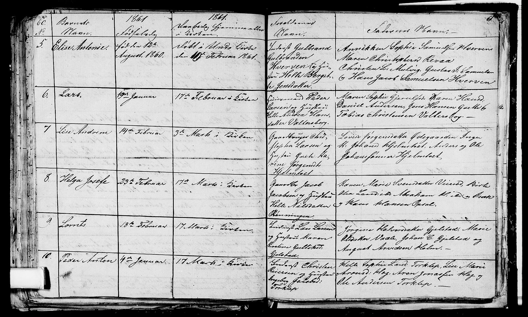 Våle kirkebøker, AV/SAKO-A-334/G/Ga/L0002: Parish register (copy) no. I 2, 1851-1863, p. 60-61