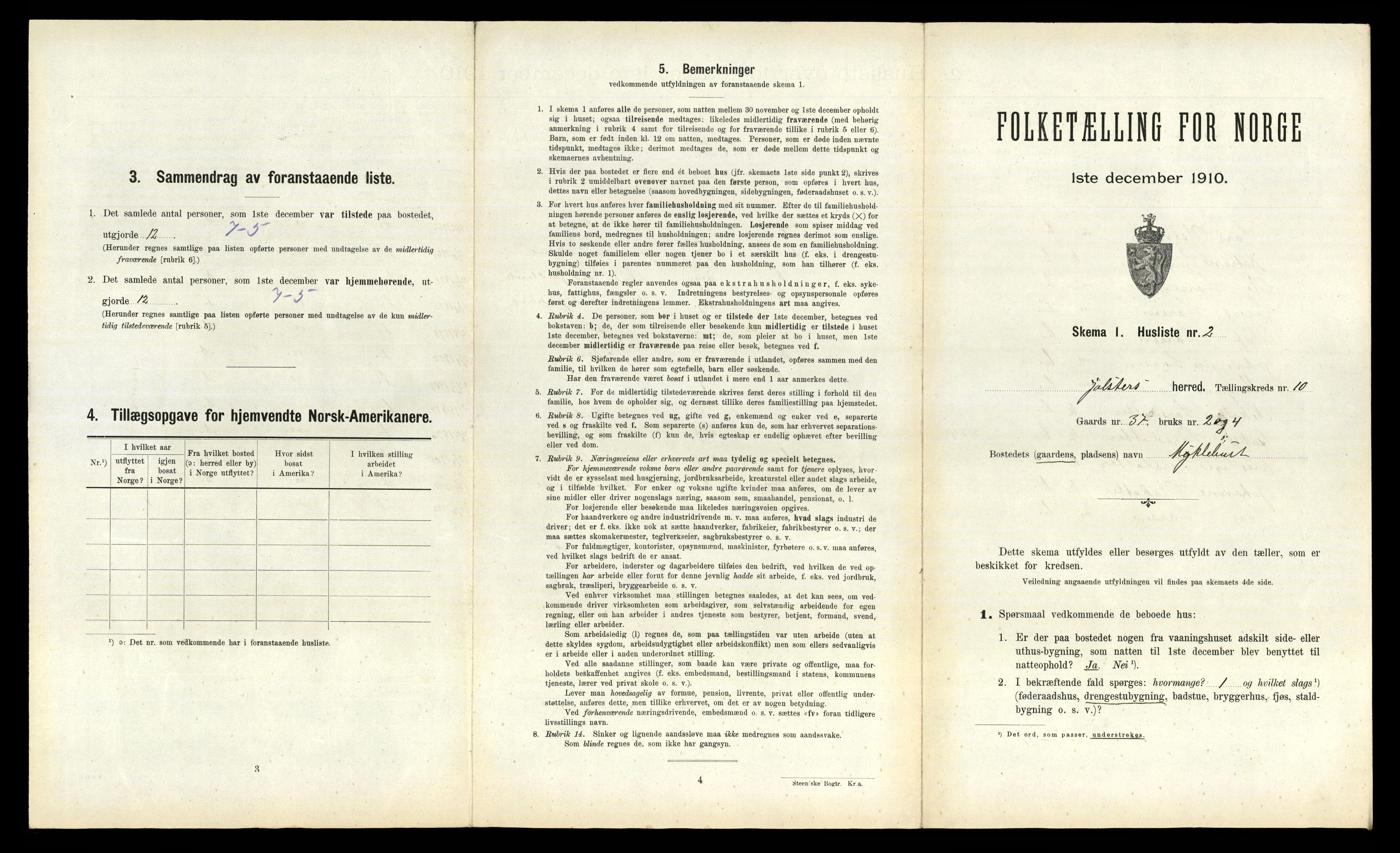 RA, 1910 census for Jølster, 1910, p. 880