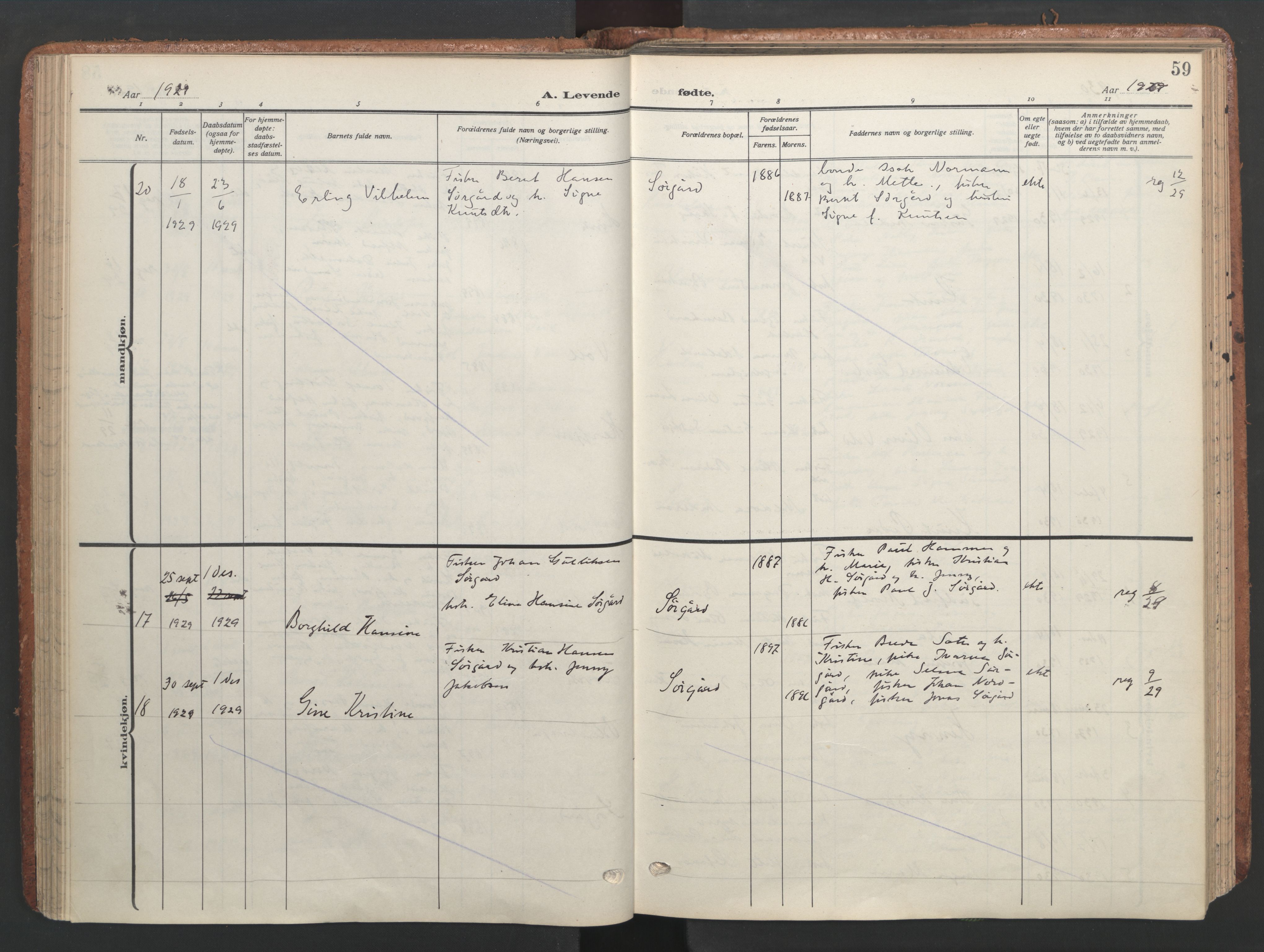 Ministerialprotokoller, klokkerbøker og fødselsregistre - Sør-Trøndelag, AV/SAT-A-1456/656/L0694: Parish register (official) no. 656A03, 1914-1931, p. 59