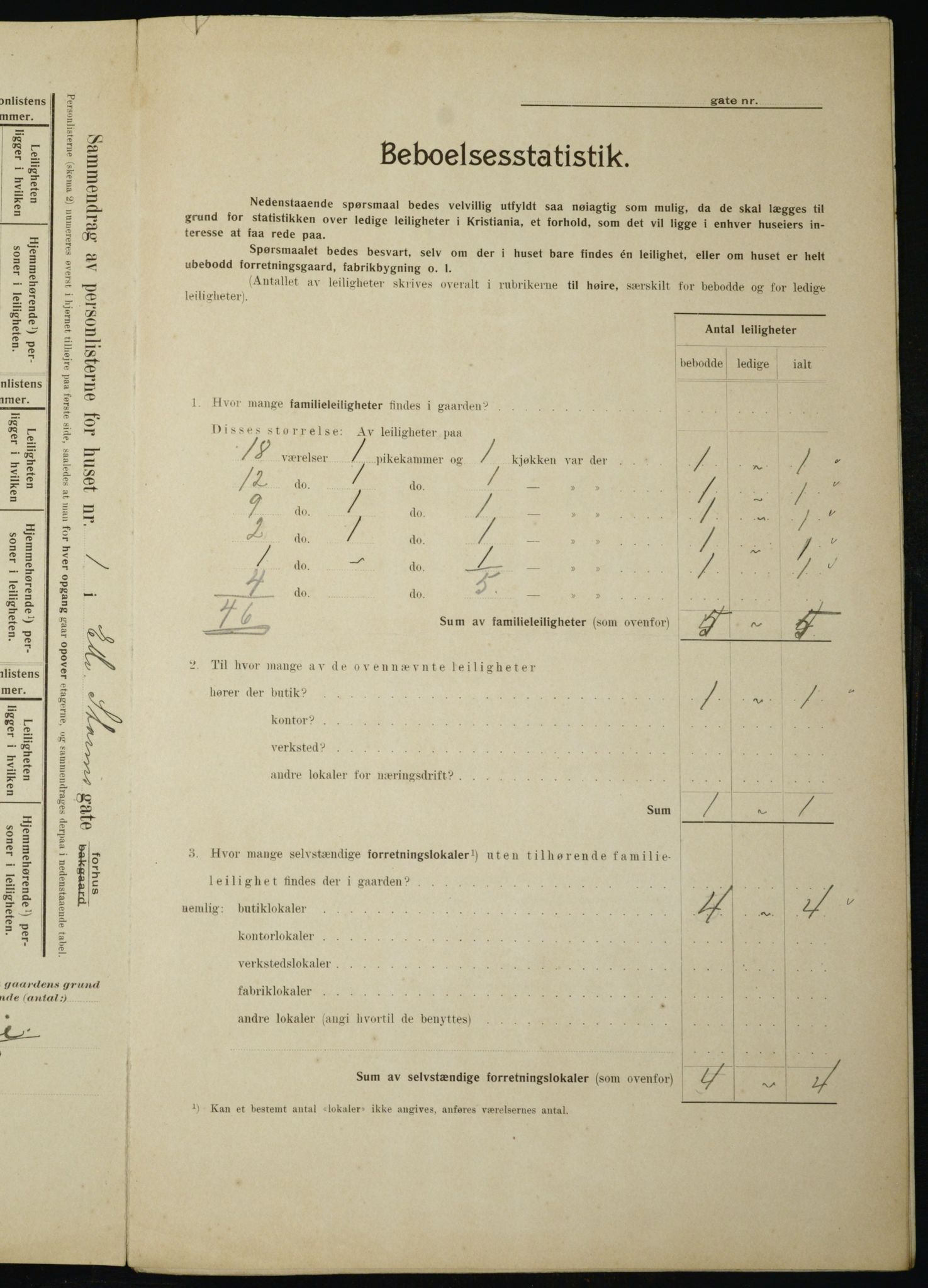 OBA, Municipal Census 1910 for Kristiania, 1910, p. 17749