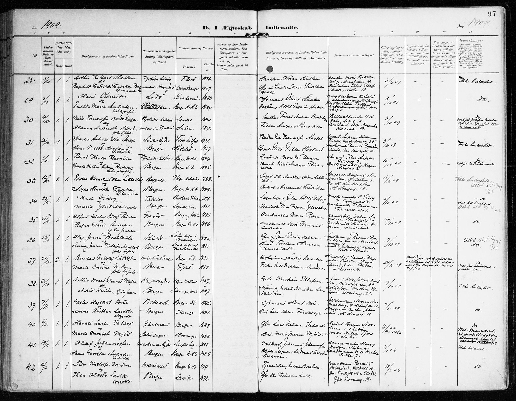 Mariakirken Sokneprestembete, AV/SAB-A-76901/H/Haa/L0014: Parish register (official) no. C 2, 1900-1916, p. 97