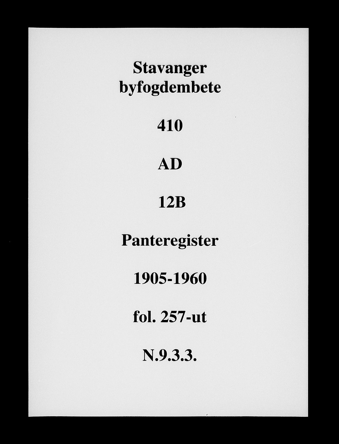 Stavanger byfogd, SAST/A-101408/001/4/41/410/410AD/L0012B: Mortgage register no. AD 12B, 1907