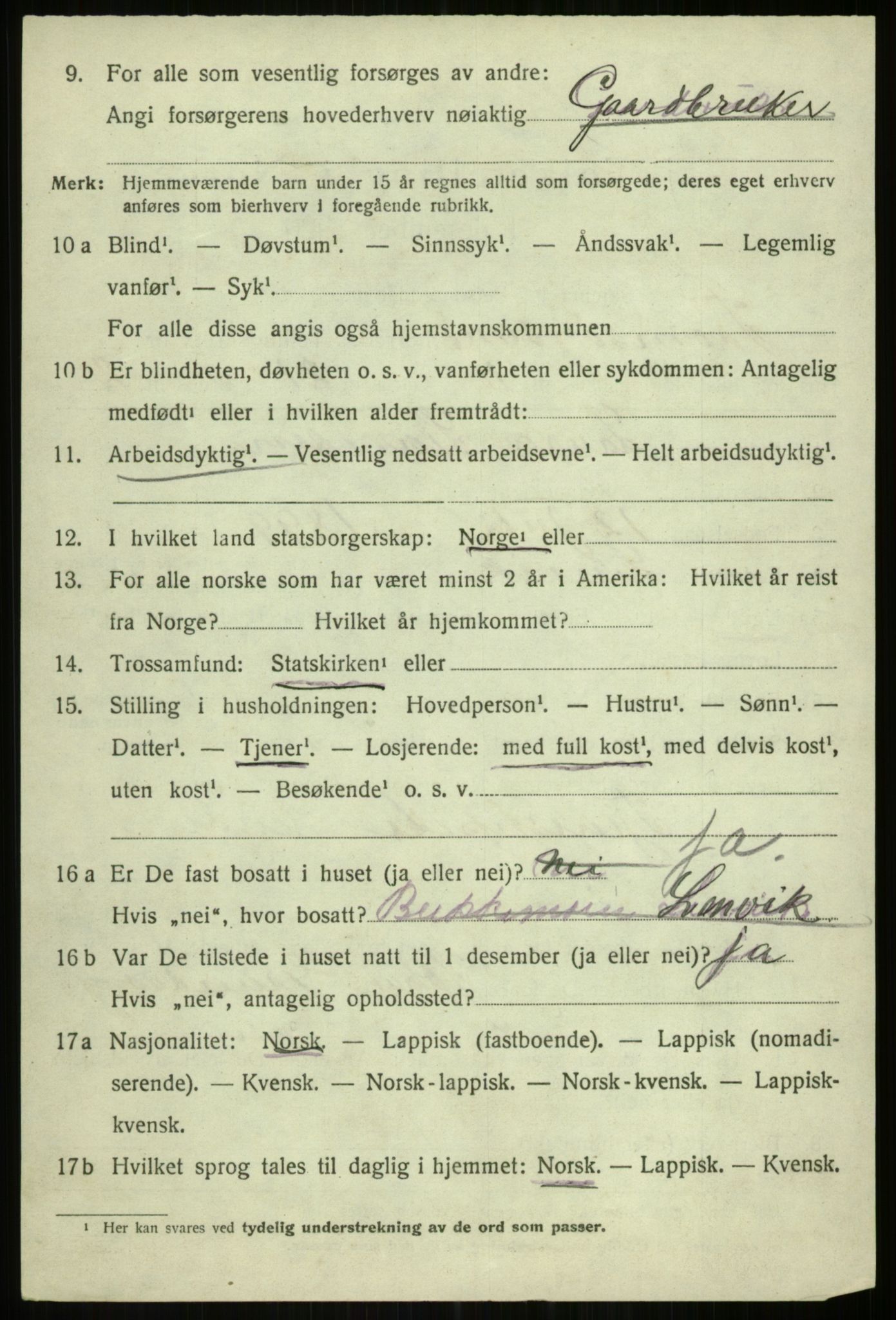 SATØ, 1920 census for Tromsøysund, 1920, p. 3341