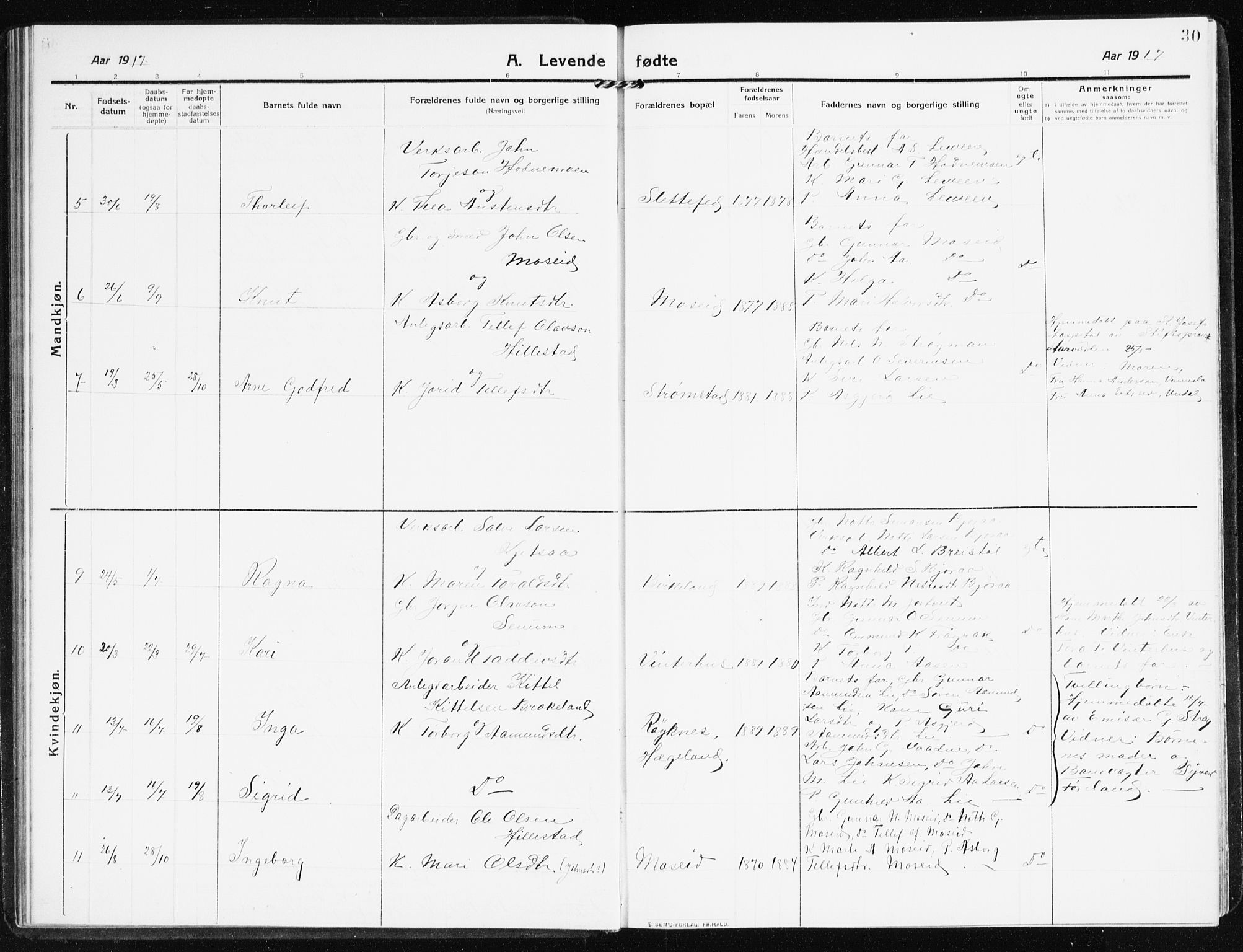 Evje sokneprestkontor, AV/SAK-1111-0008/F/Fb/Fbb/L0003: Parish register (copy) no. B 3, 1910-1933, p. 30