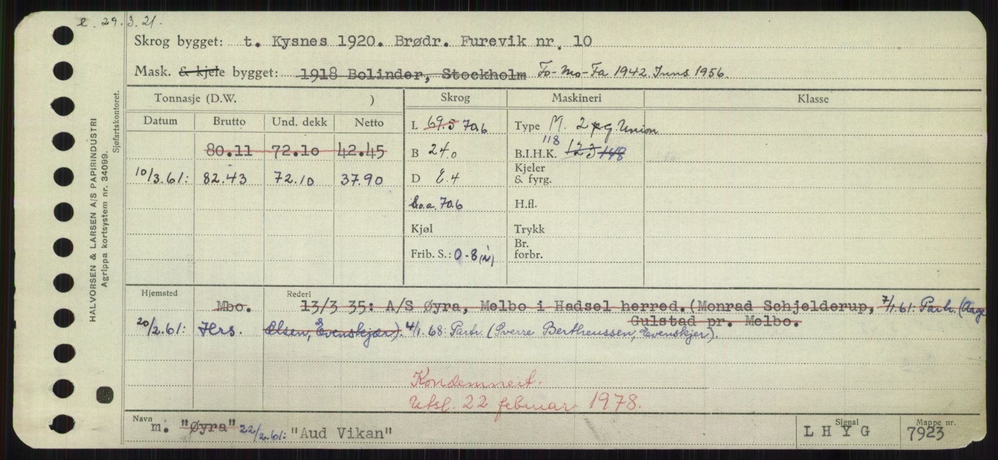 Sjøfartsdirektoratet med forløpere, Skipsmålingen, RA/S-1627/H/Hd/L0002: Fartøy, Apa-Axe, p. 415