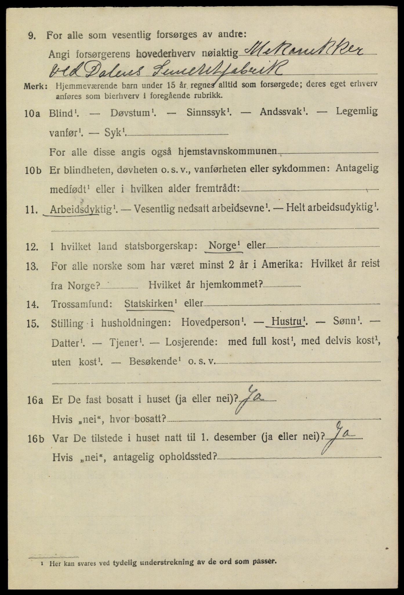 SAKO, 1920 census for Sannidal, 1920, p. 4050