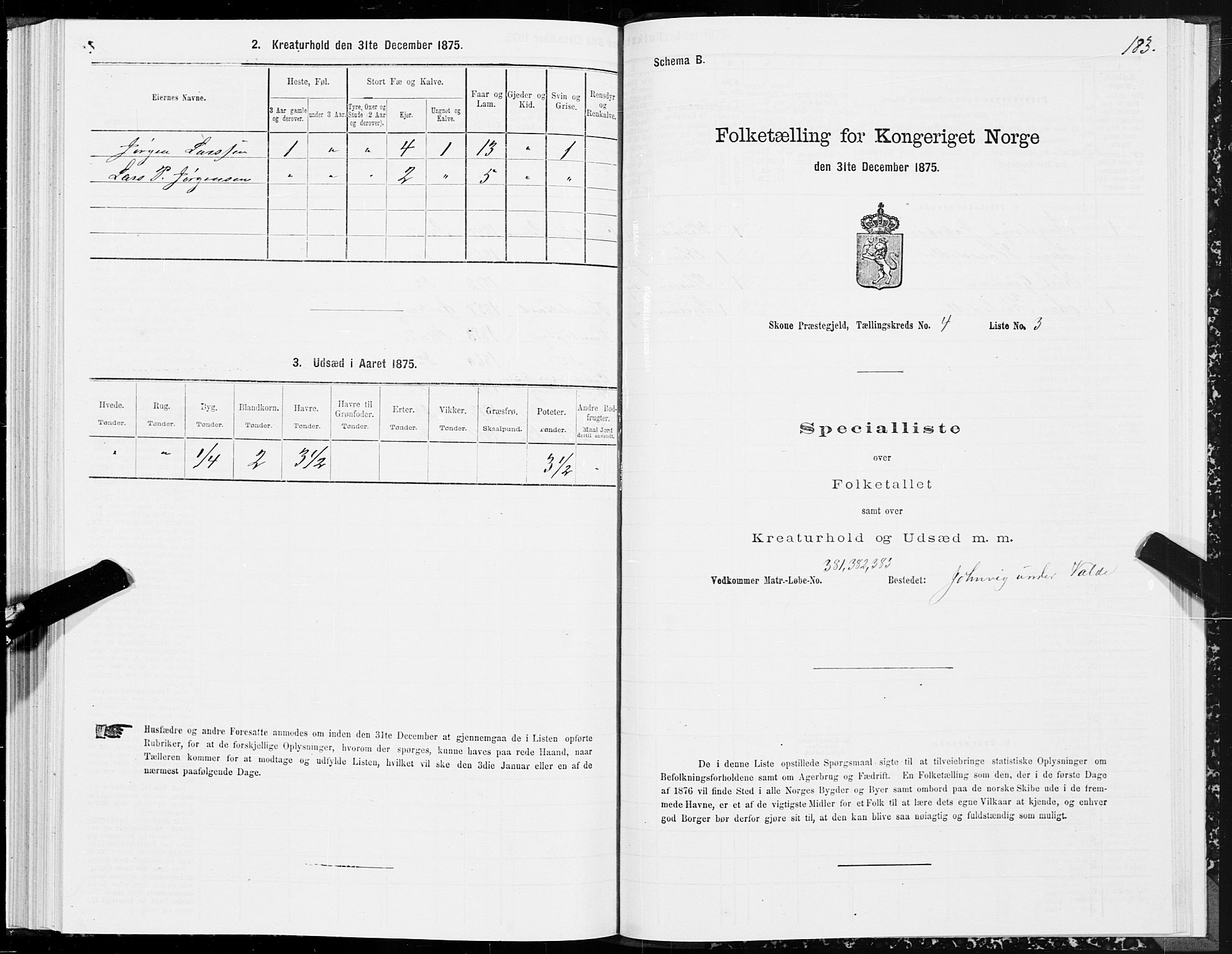 SAT, 1875 census for 1529P Skodje, 1875, p. 1183
