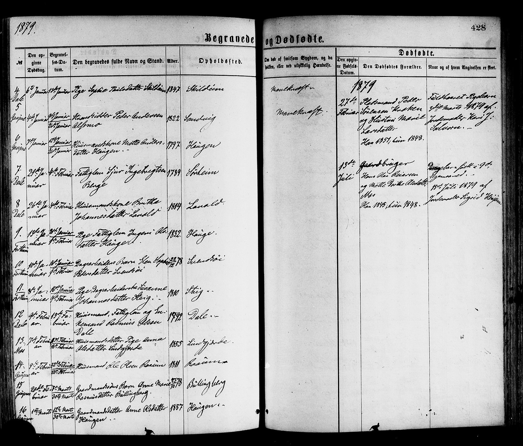 Luster sokneprestembete, AV/SAB-A-81101/H/Haa/Haaa/L0010: Parish register (official) no. A 10, 1871-1886, p. 428