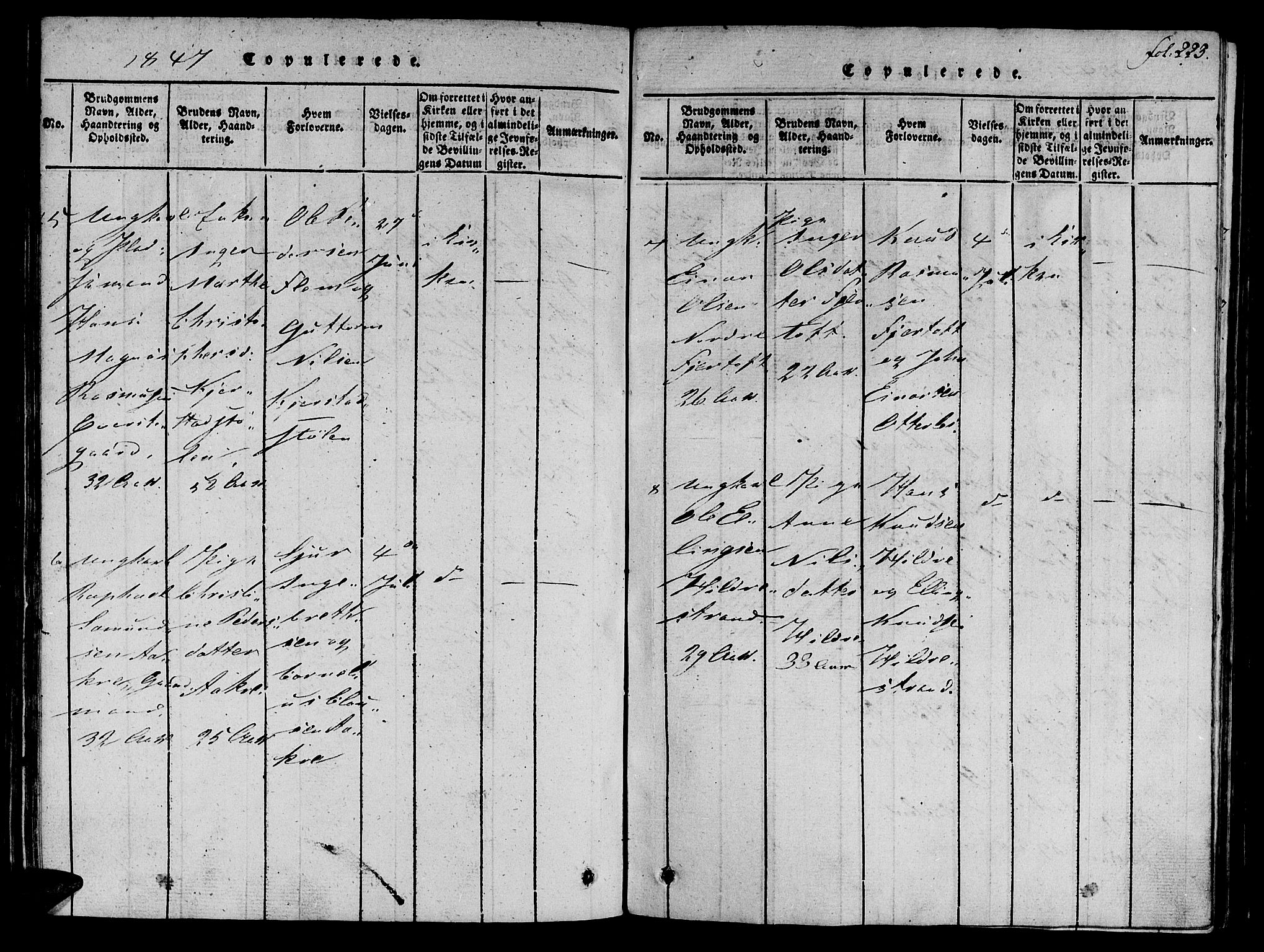 Ministerialprotokoller, klokkerbøker og fødselsregistre - Møre og Romsdal, AV/SAT-A-1454/536/L0495: Parish register (official) no. 536A04, 1818-1847, p. 223