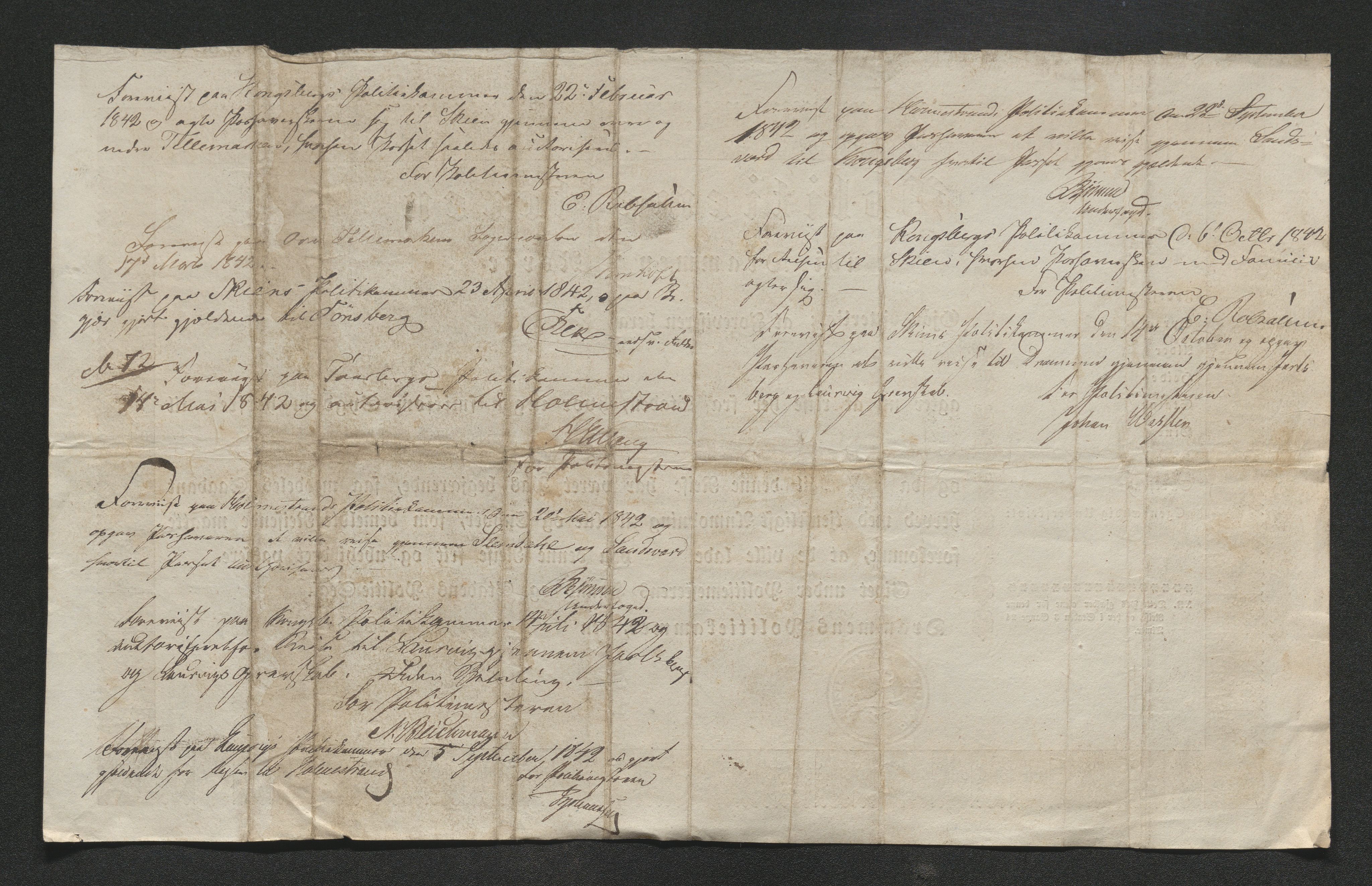 Drammen politikammer, AV/SAKO-A-623/I/Ia/Iab/L0007: Innleverte pass, 1843-1844, p. 42