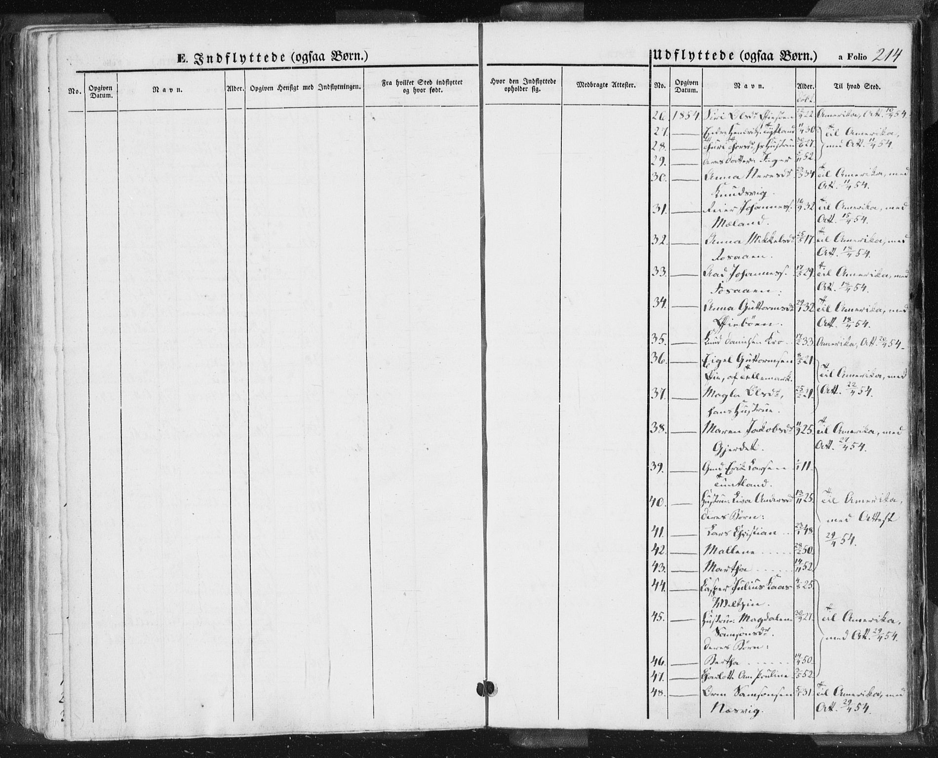 Hjelmeland sokneprestkontor, AV/SAST-A-101843/01/IV/L0009: Parish register (official) no. A 9, 1846-1860, p. 214