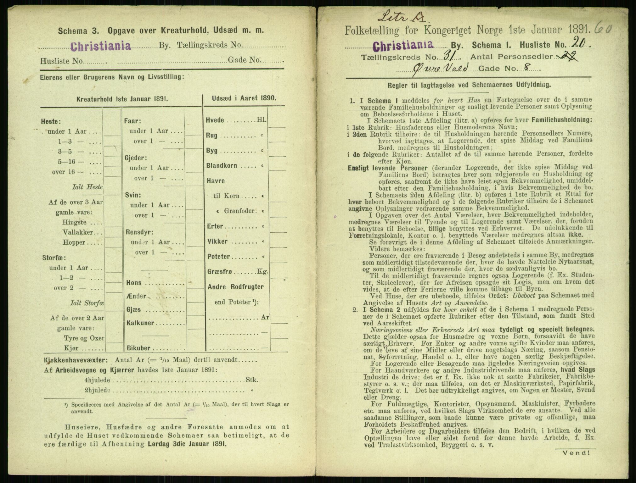 RA, 1891 census for 0301 Kristiania, 1891, p. 15886
