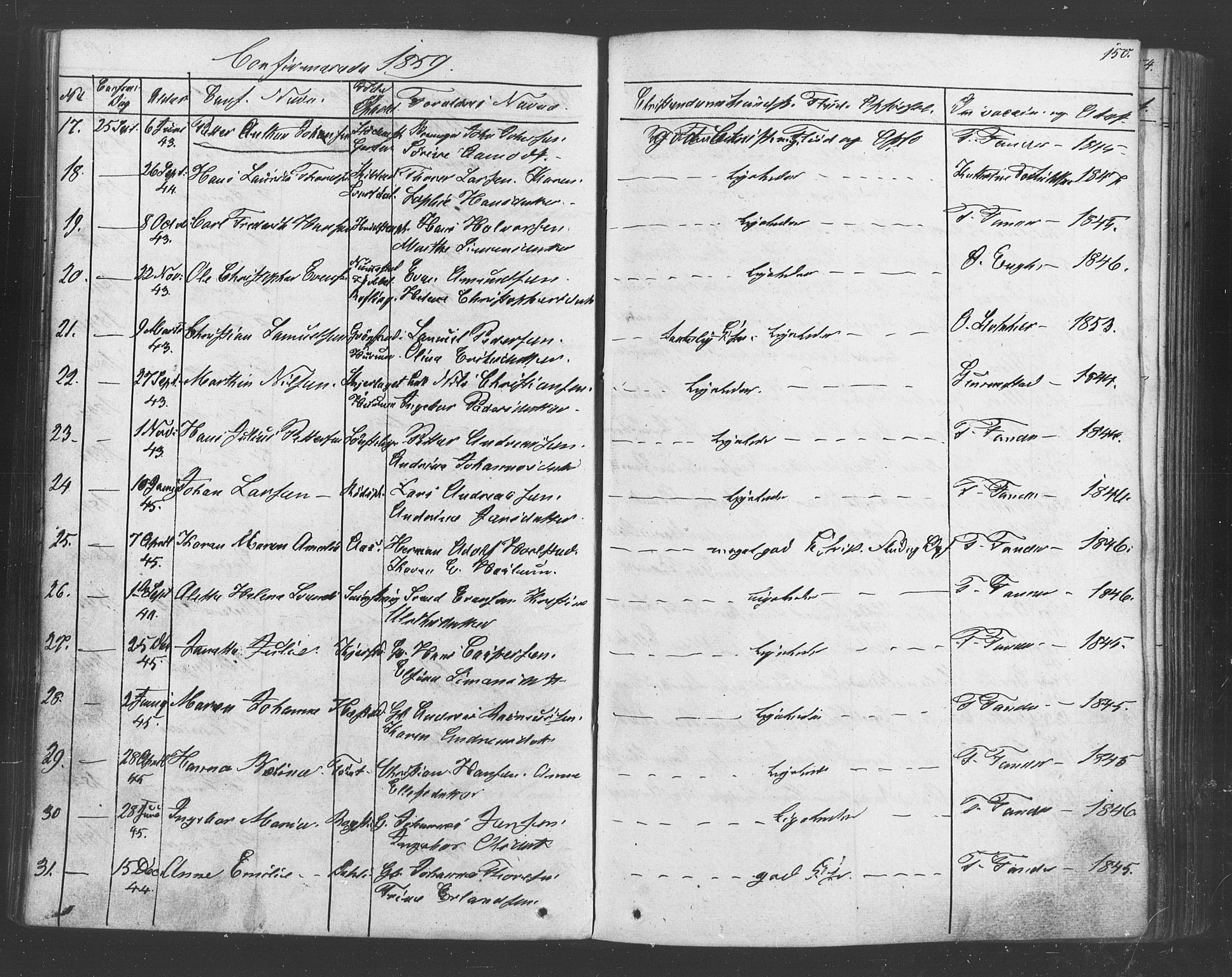 Vestby prestekontor Kirkebøker, AV/SAO-A-10893/F/Fa/L0007: Parish register (official) no. I 7, 1850-1862, p. 150