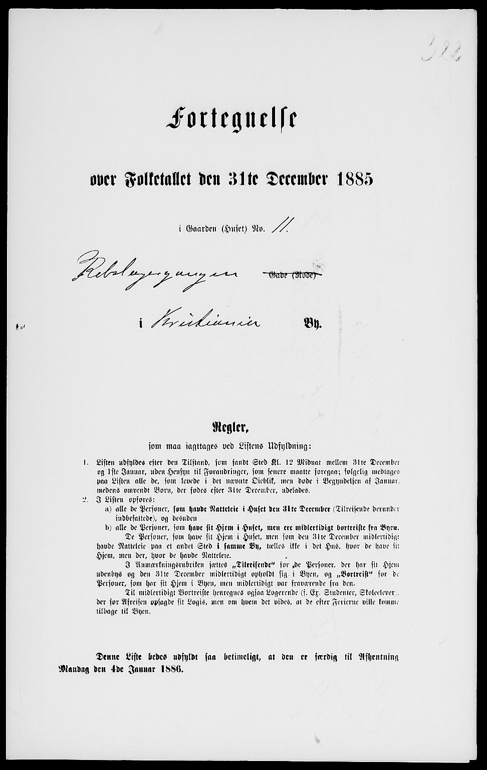 RA, 1885 census for 0301 Kristiania, 1885, p. 1240
