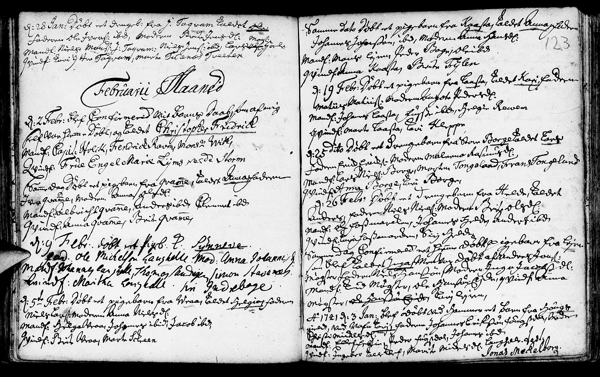 Haus sokneprestembete, SAB/A-75601/H/Haa: Parish register (official) no. A 5, 1733-1747, p. 123