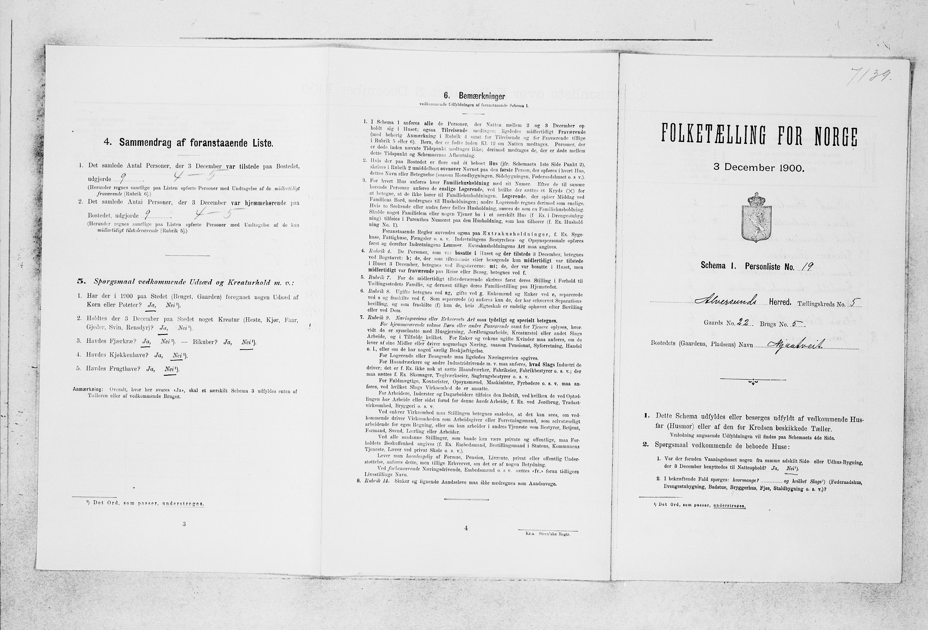 SAB, 1900 census for Alversund, 1900, p. 343