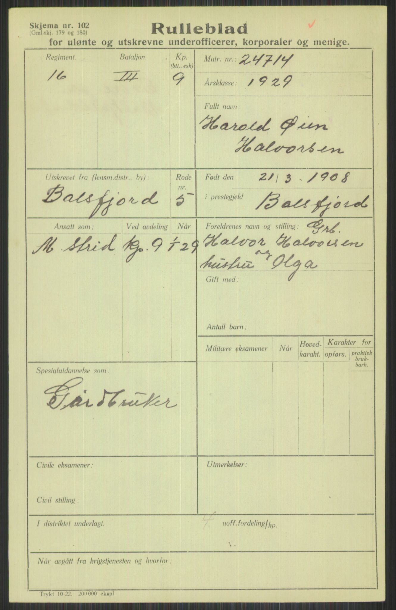 Forsvaret, Troms infanteriregiment nr. 16, AV/RA-RAFA-3146/P/Pa/L0013/0004: Rulleblad / Rulleblad for regimentets menige mannskaper, årsklasse 1929, 1929, p. 297