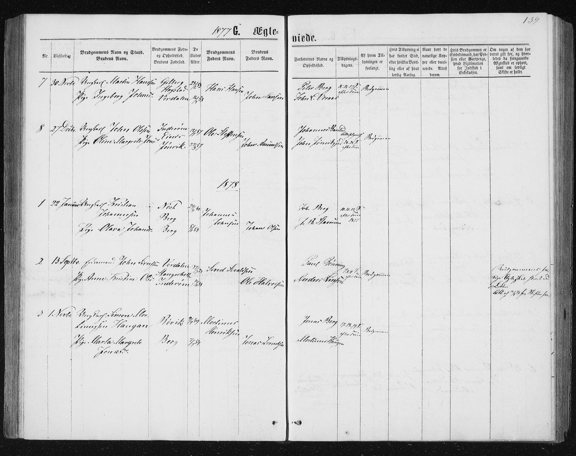 Ministerialprotokoller, klokkerbøker og fødselsregistre - Nord-Trøndelag, SAT/A-1458/722/L0219: Parish register (official) no. 722A06, 1868-1880, p. 139