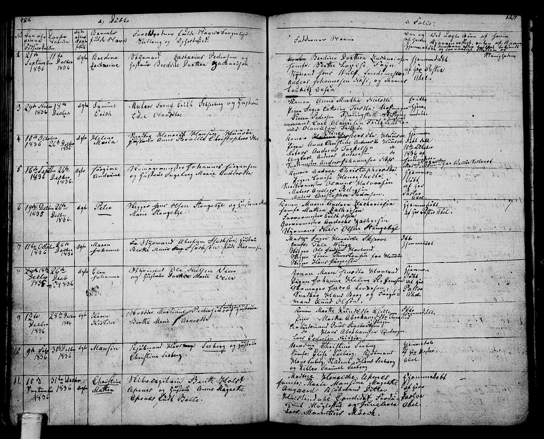 Tønsberg kirkebøker, AV/SAKO-A-330/G/Ga/L0002: Parish register (copy) no. 2, 1827-1854, p. 126-127