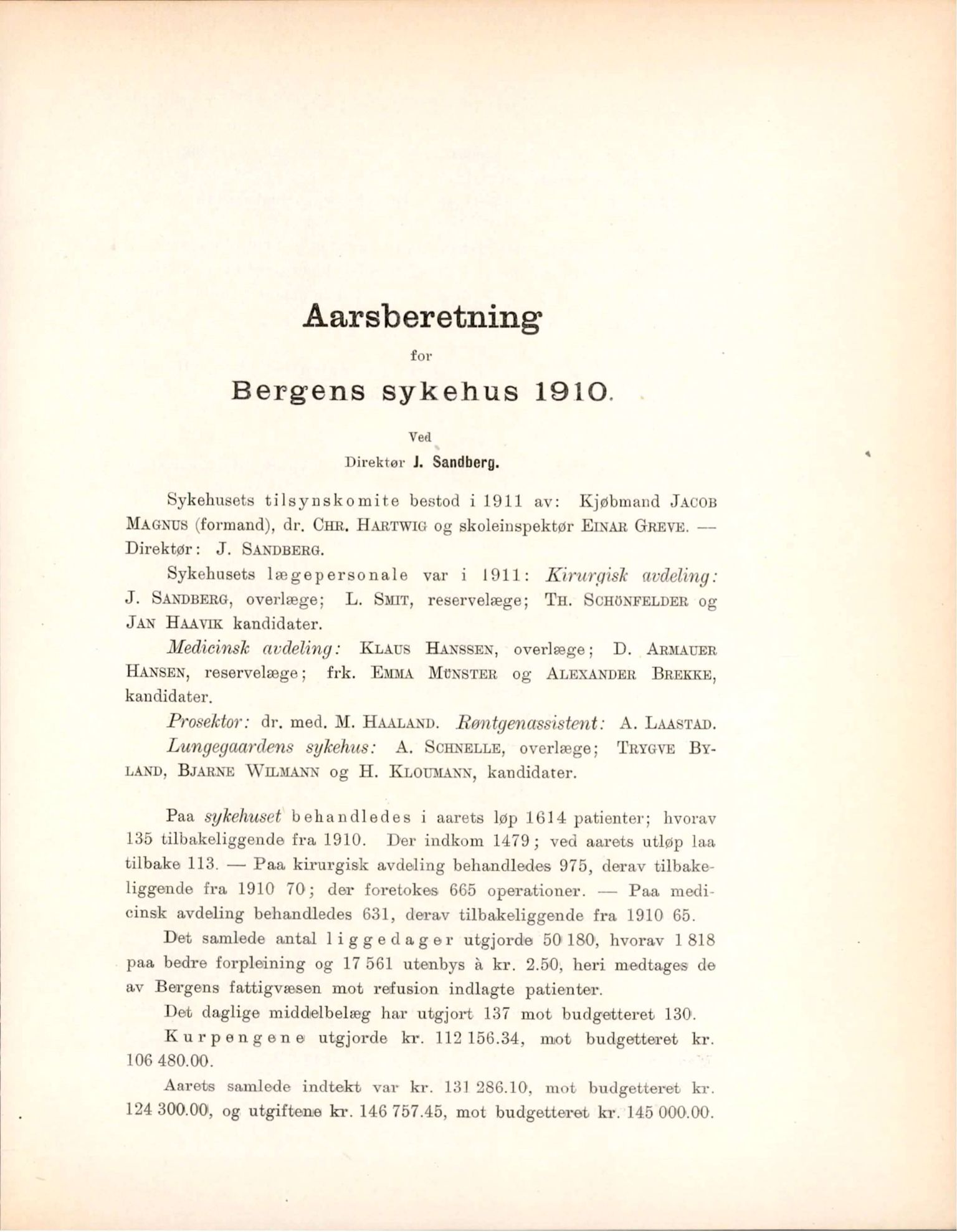 Haukeland Sykehus, Direktøren, BBA/A-2050.04/Æa/L0001: Årsberetninger 1906-1914, 1906-1914, p. 83