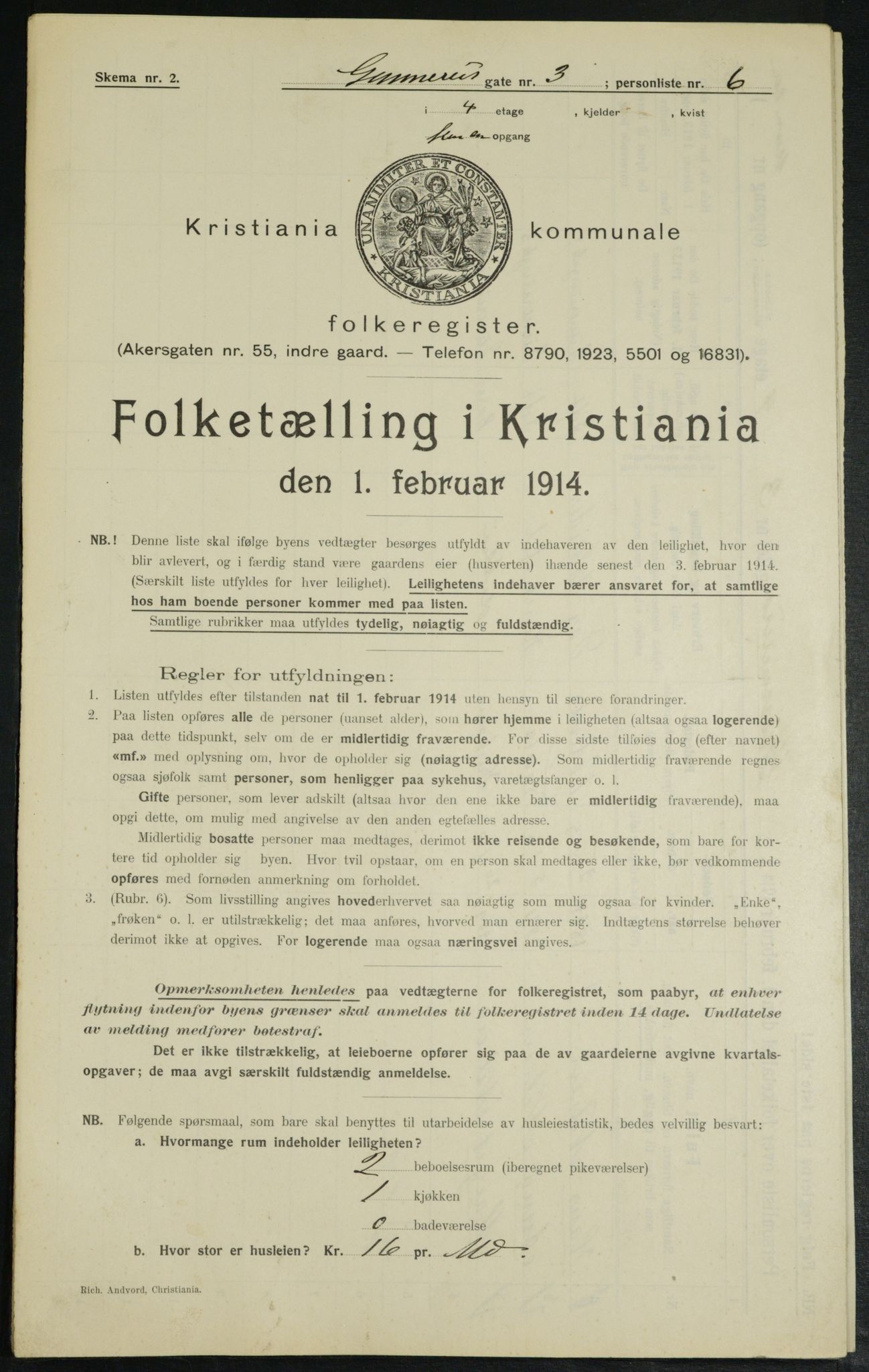 OBA, Municipal Census 1914 for Kristiania, 1914, p. 5189